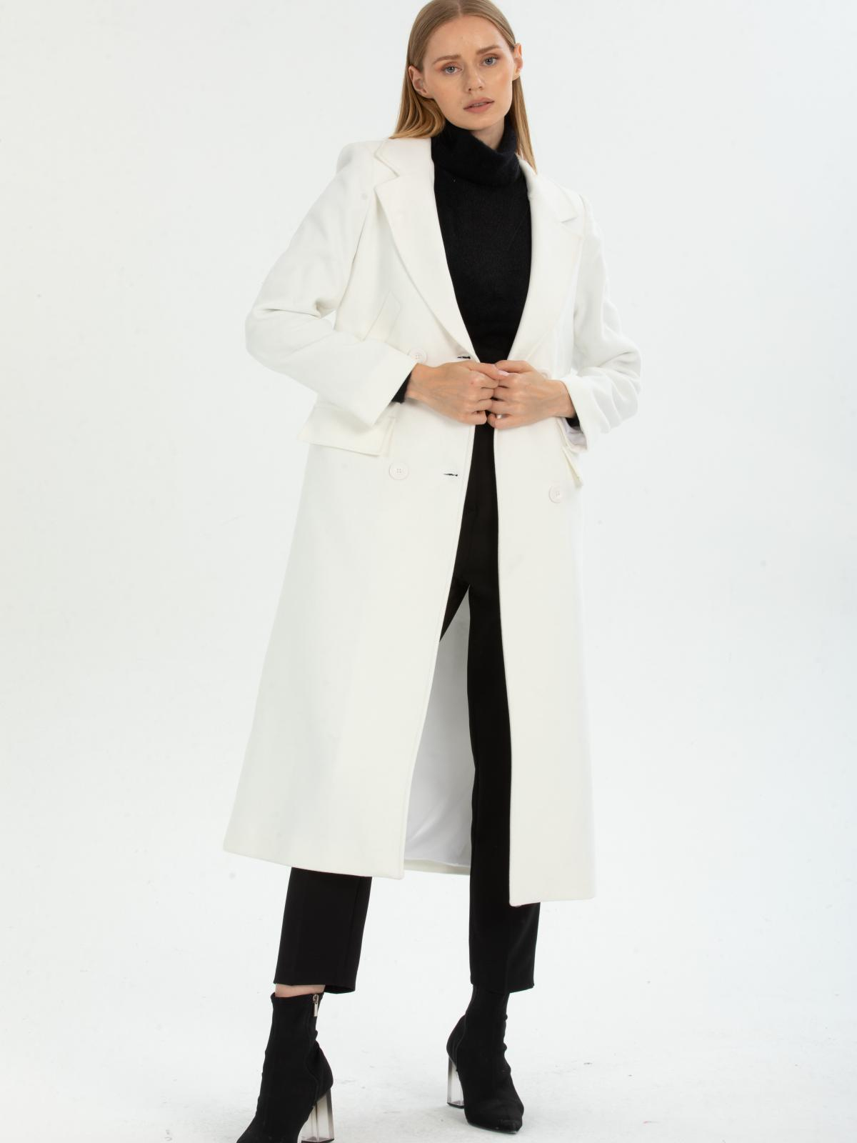 Women four-buttons coat wholesale White color 670435