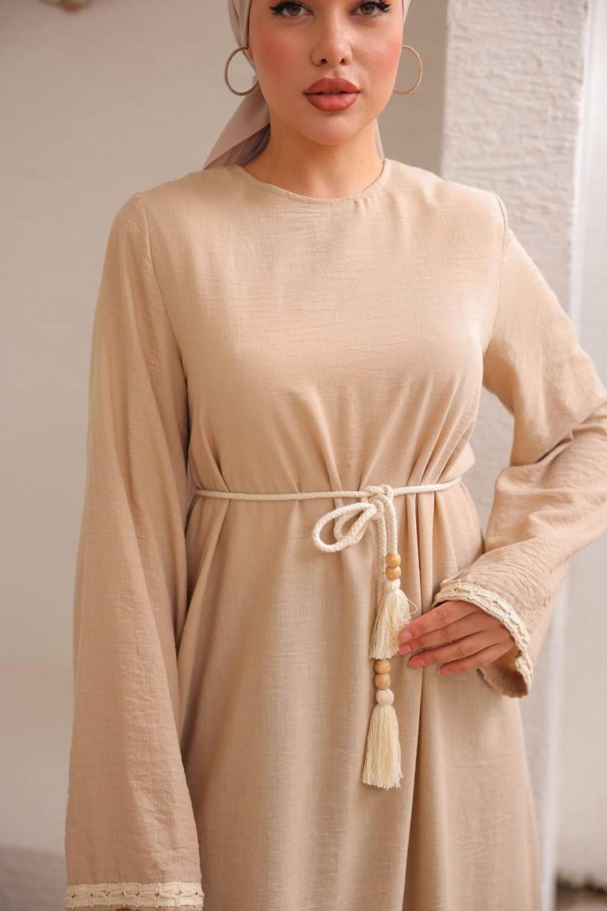 Women hijab maxi dress wholesale Beige color 697427