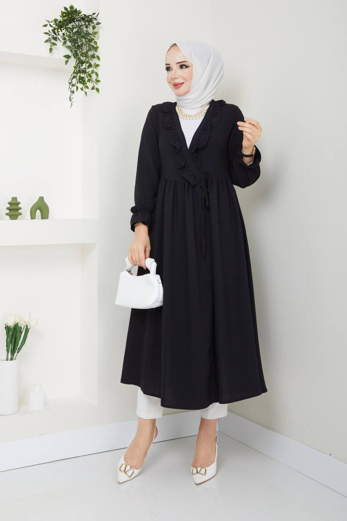 Women hijab maxi dress wholesale Black color 695732