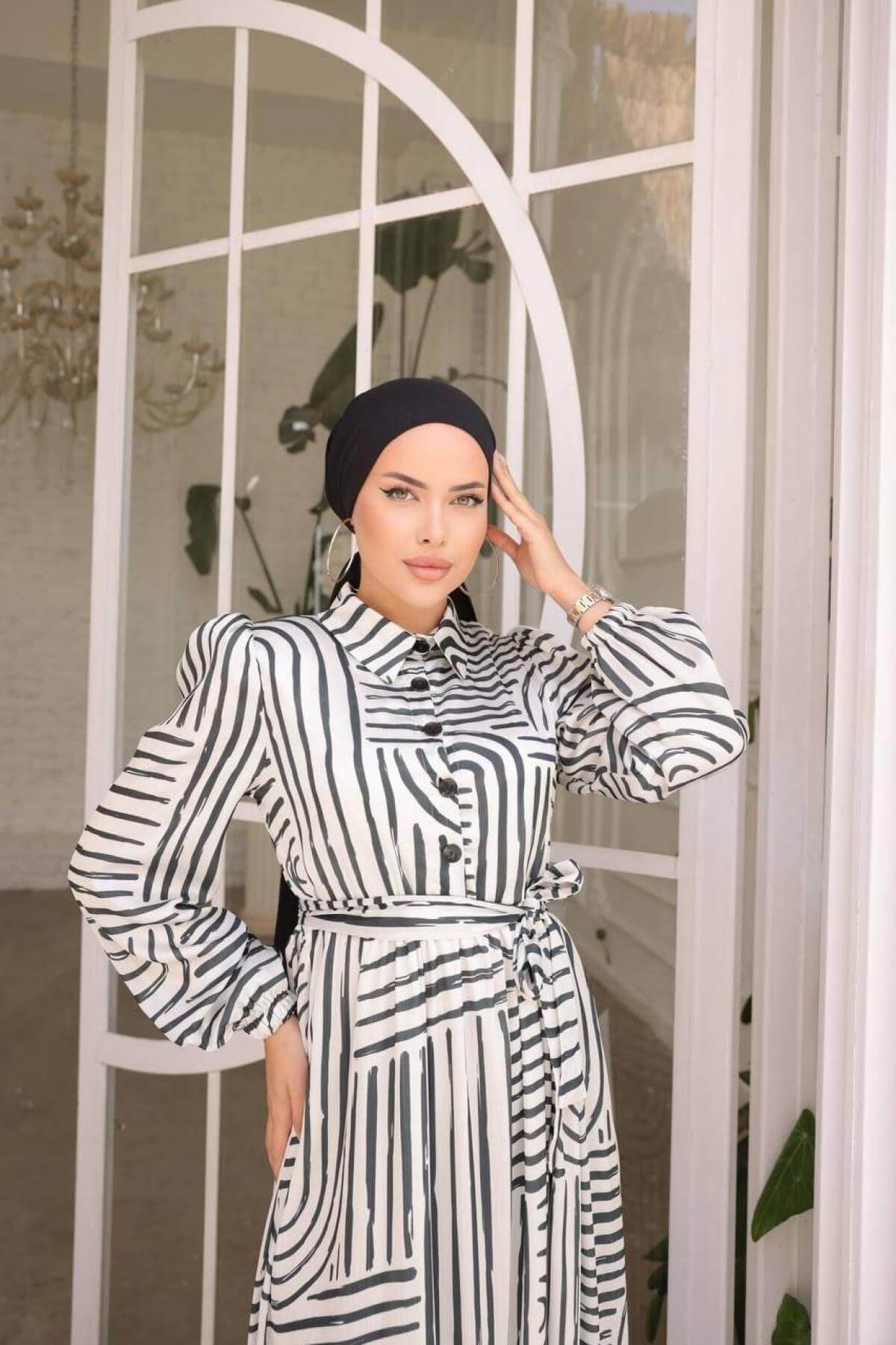 Women hijab maxi dress wholesale Black color 697337