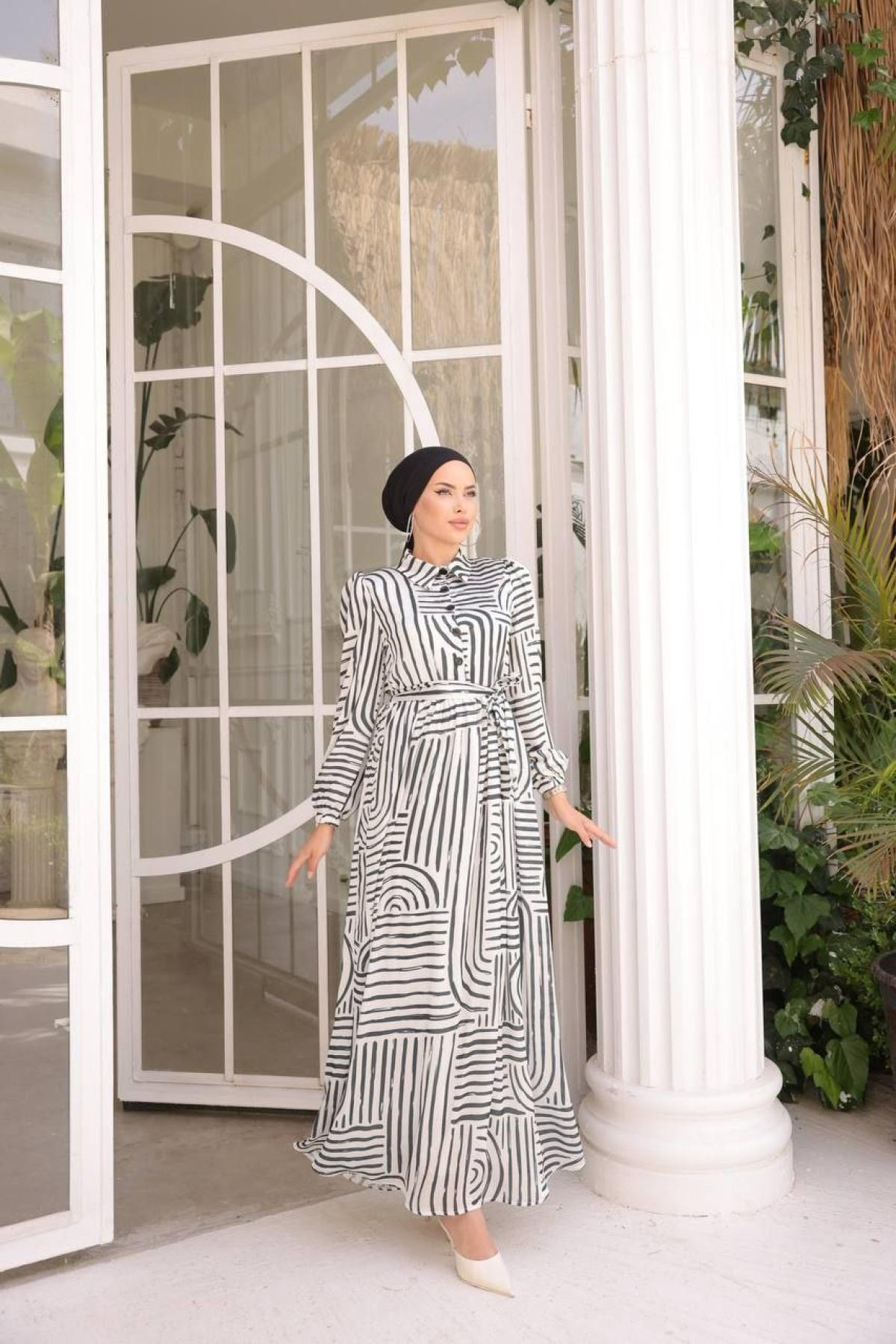 Women hijab maxi dress wholesale Black color 697337