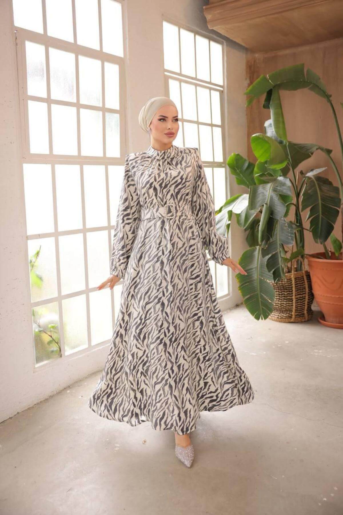 Women hijab maxi dress wholesale Black color 697339