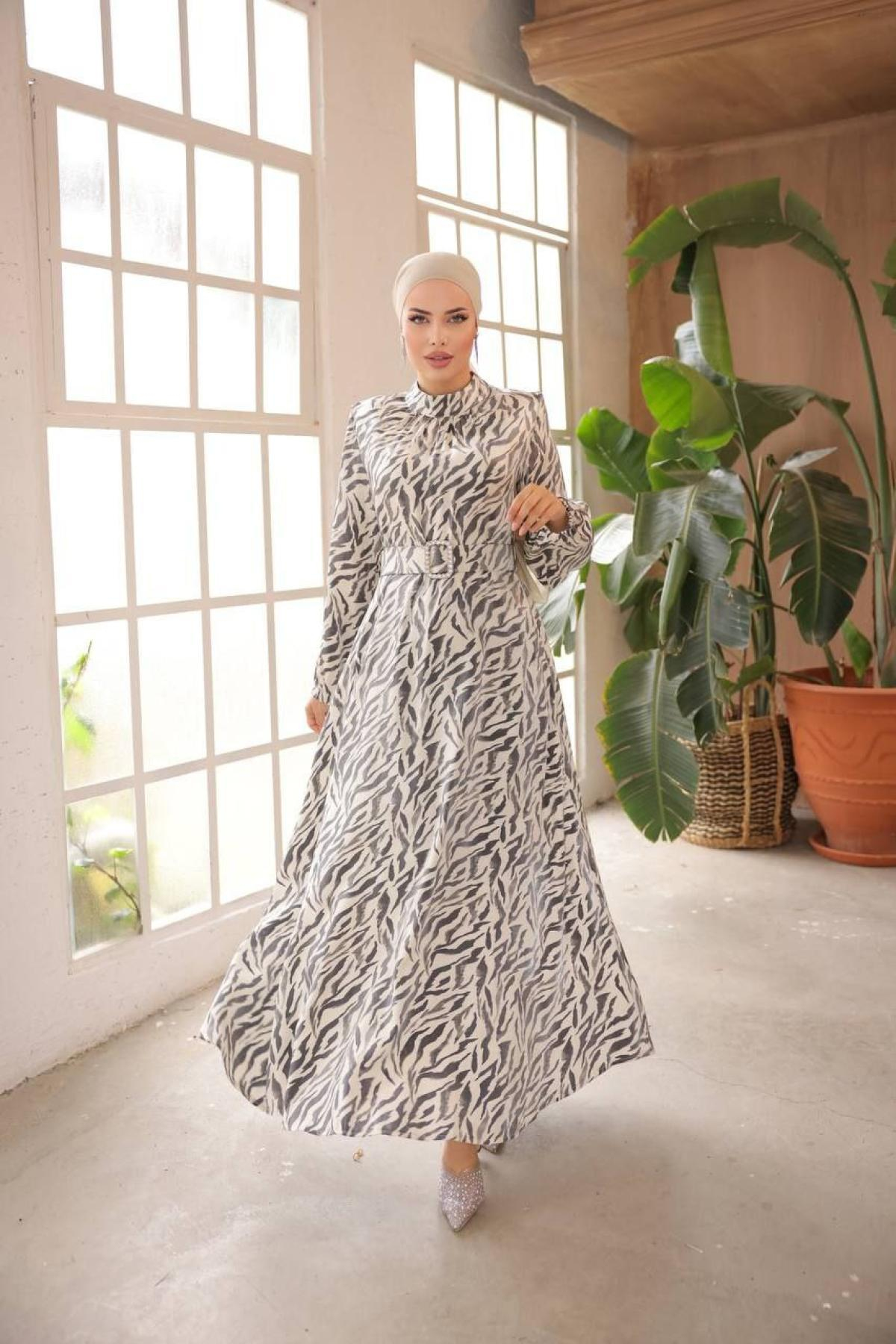 Women hijab maxi dress wholesale Black color 697339