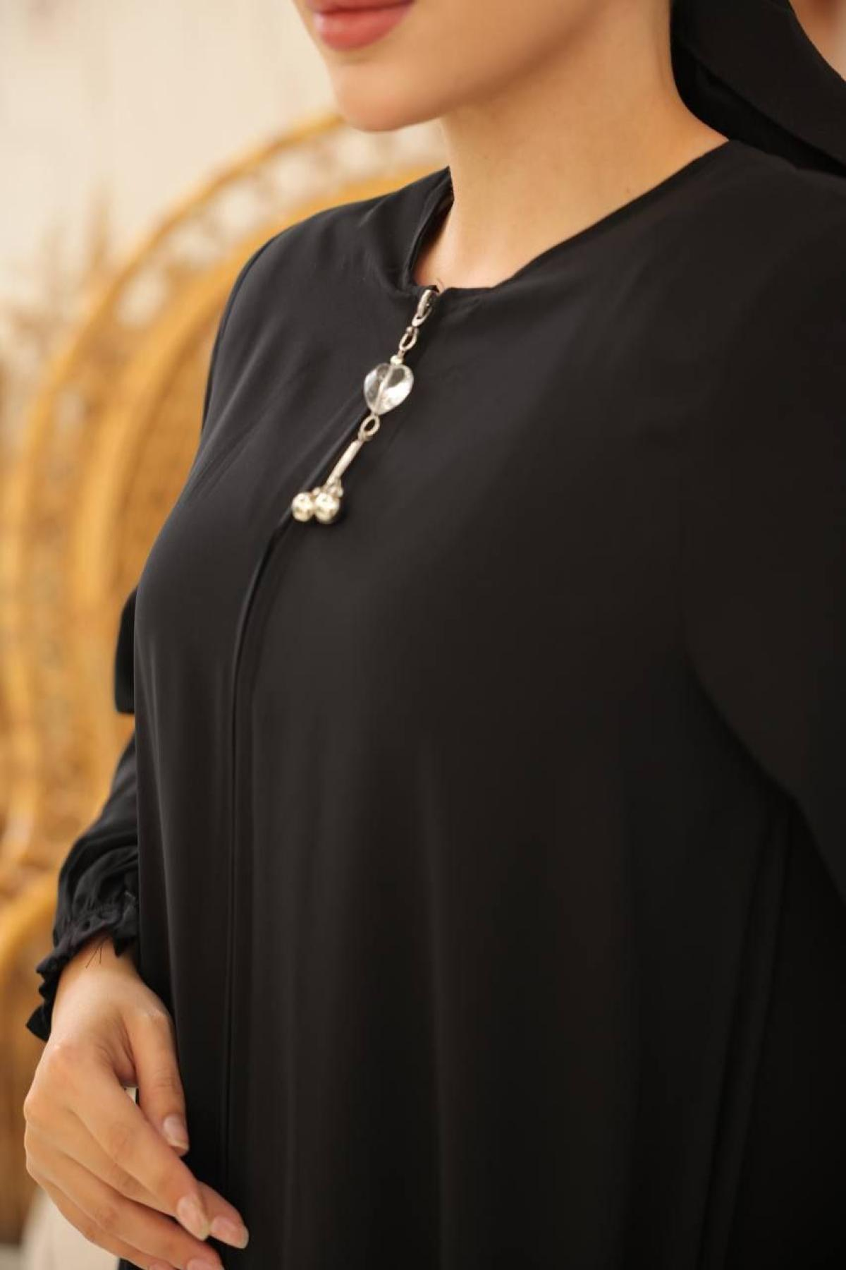 Women hijab maxi dress wholesale Black color 697383