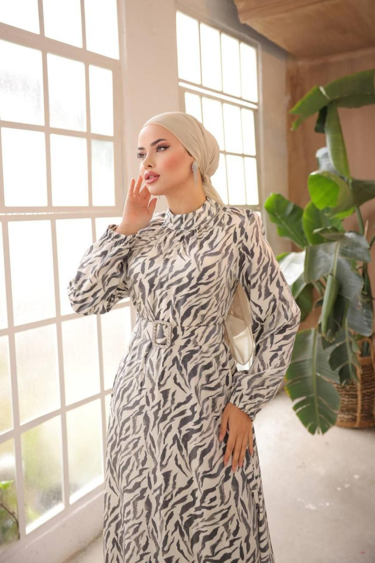 Women hijab maxi dress wholesale Black color 697339
