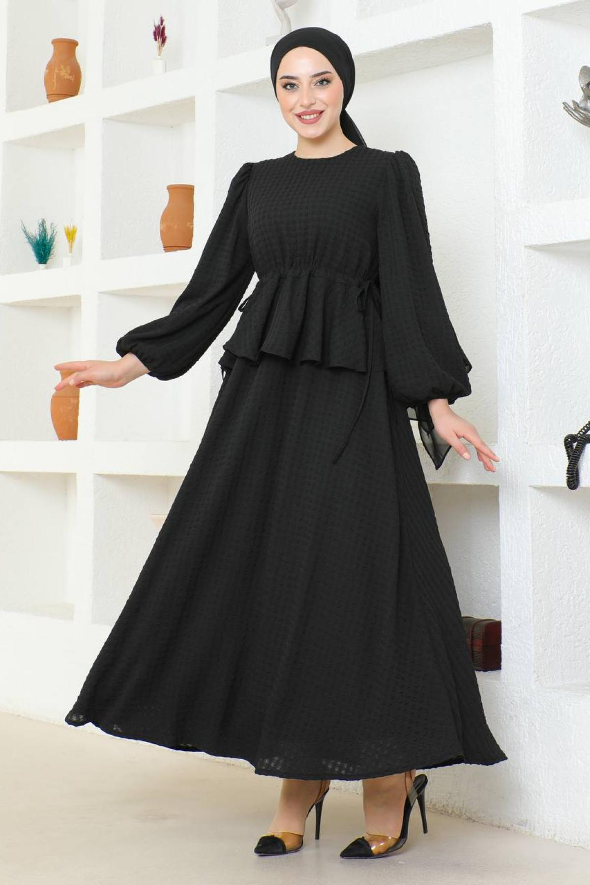 Women hijab maxi dress wholesale Black color 695777