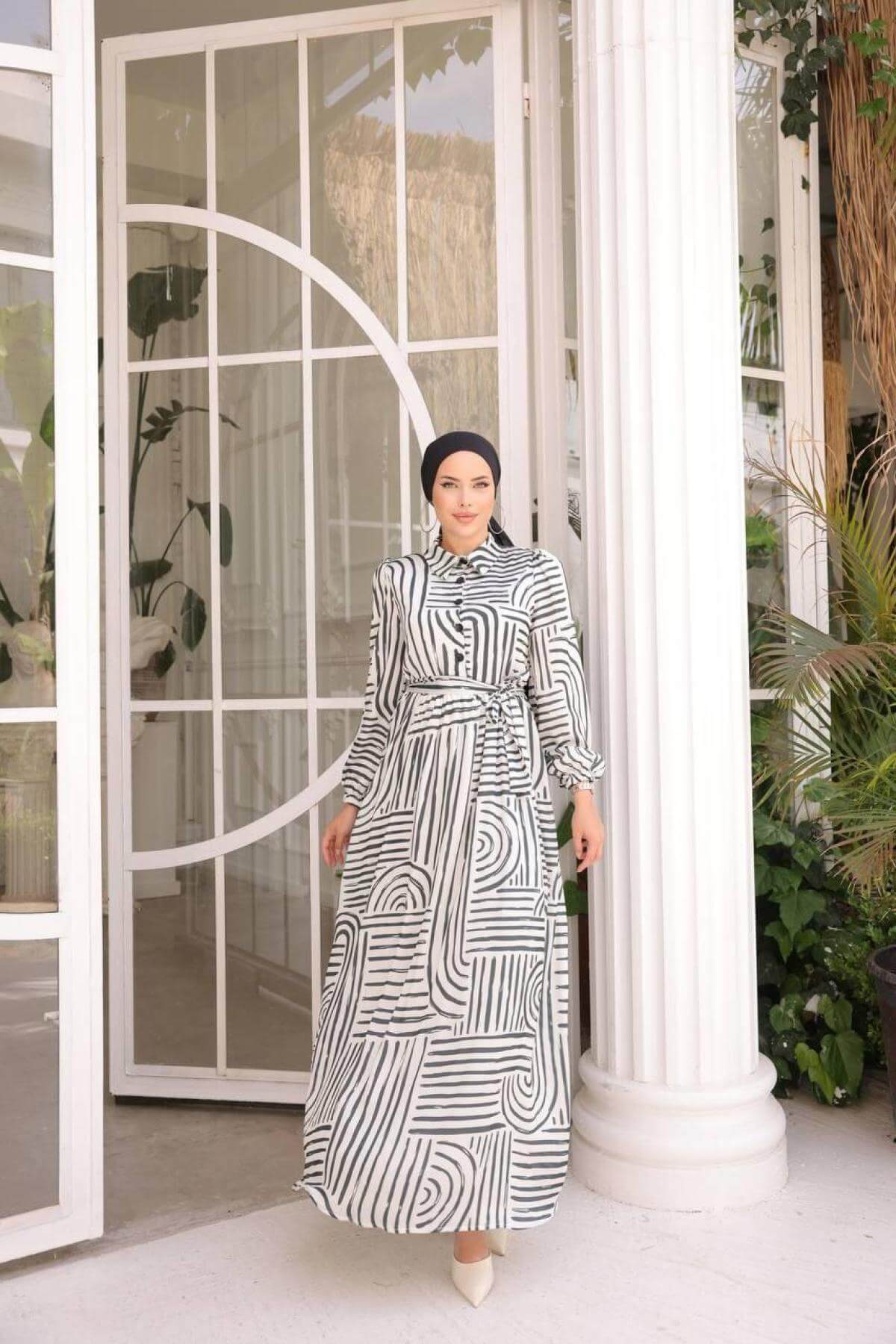 Women hijab maxi dress wholesale Black color 697337