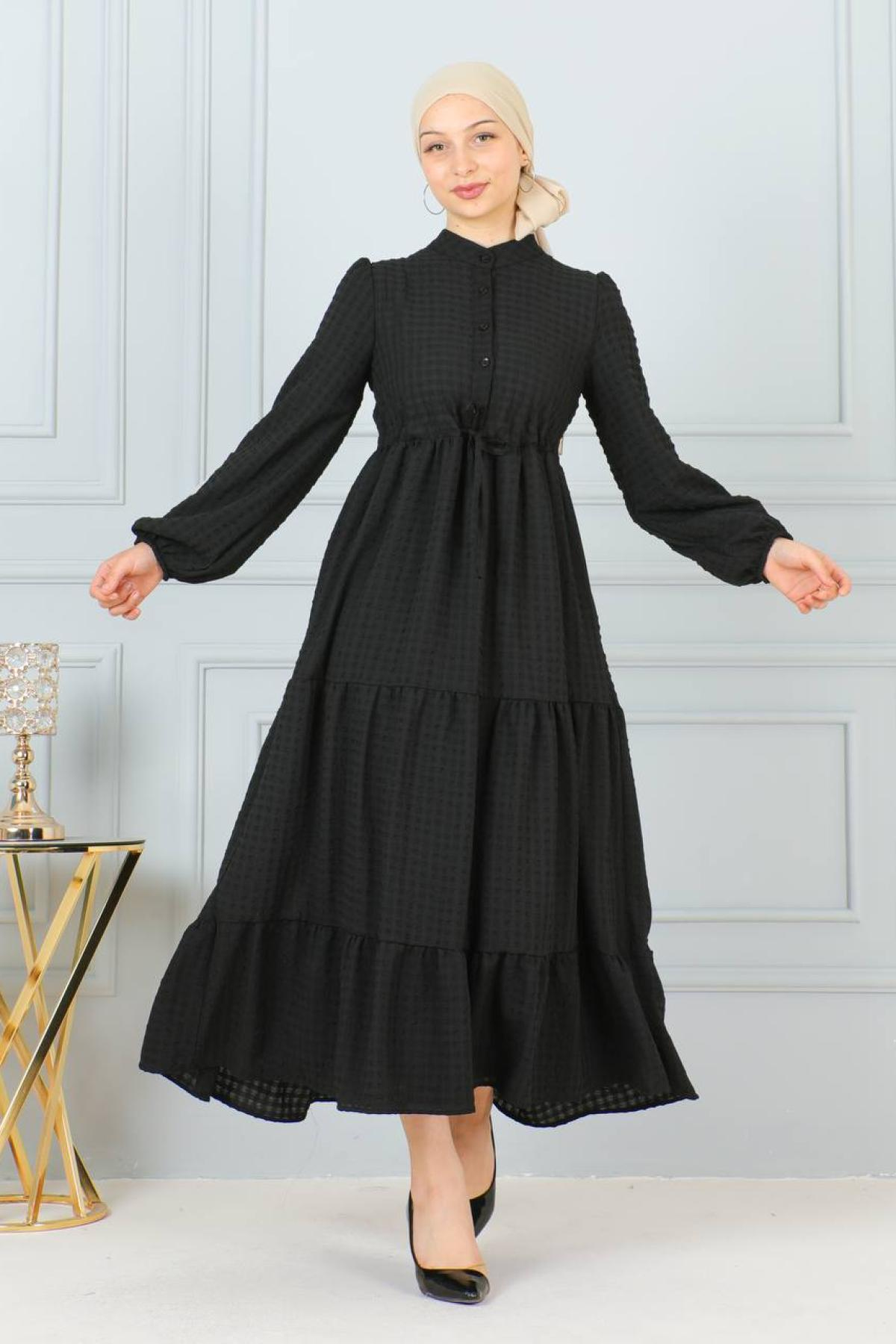 Women hijab maxi dress wholesale Black color 695798
