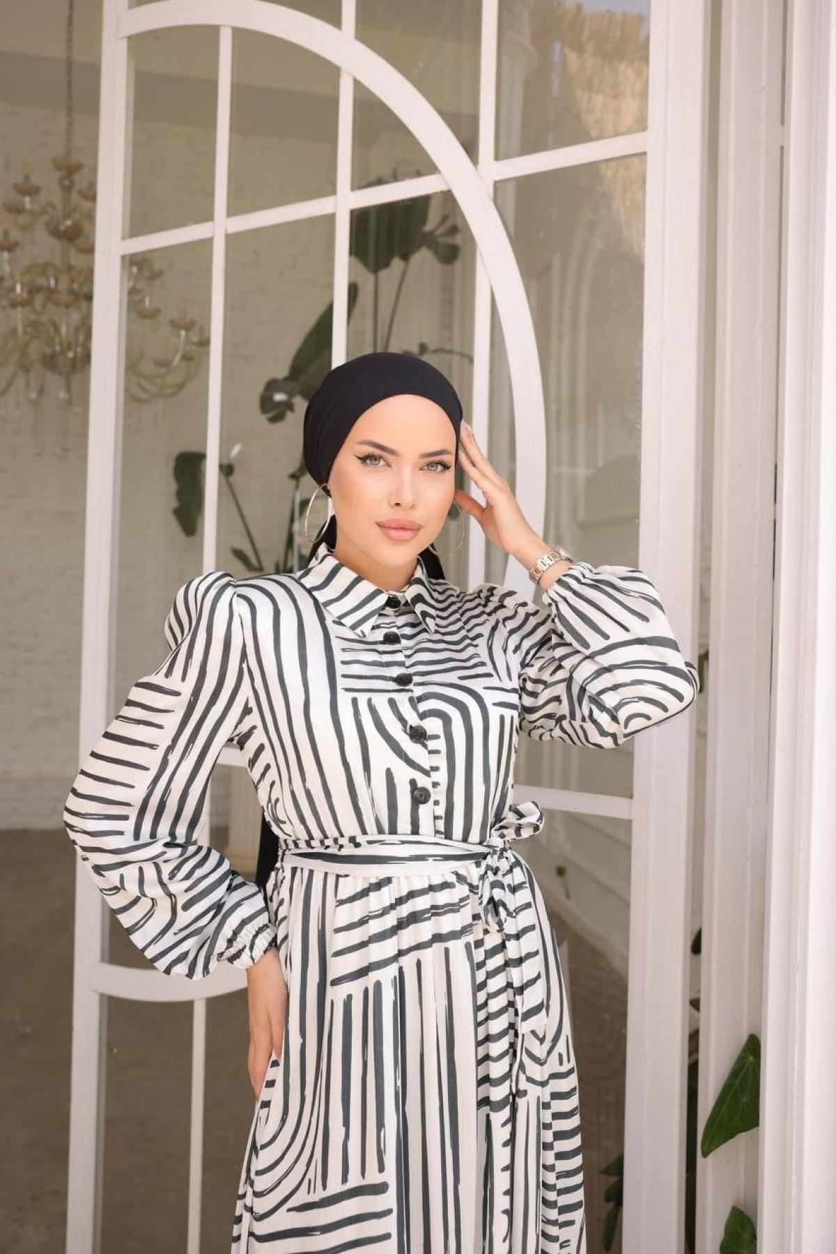 Women hijab maxi dress wholesale Black color 697337