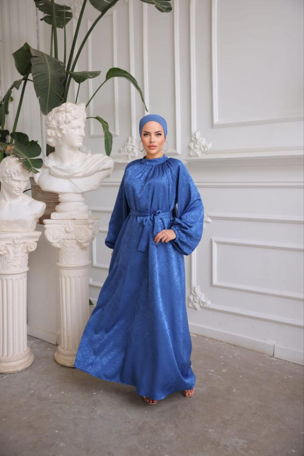 Women hijab maxi dress wholesale Blue color 697362