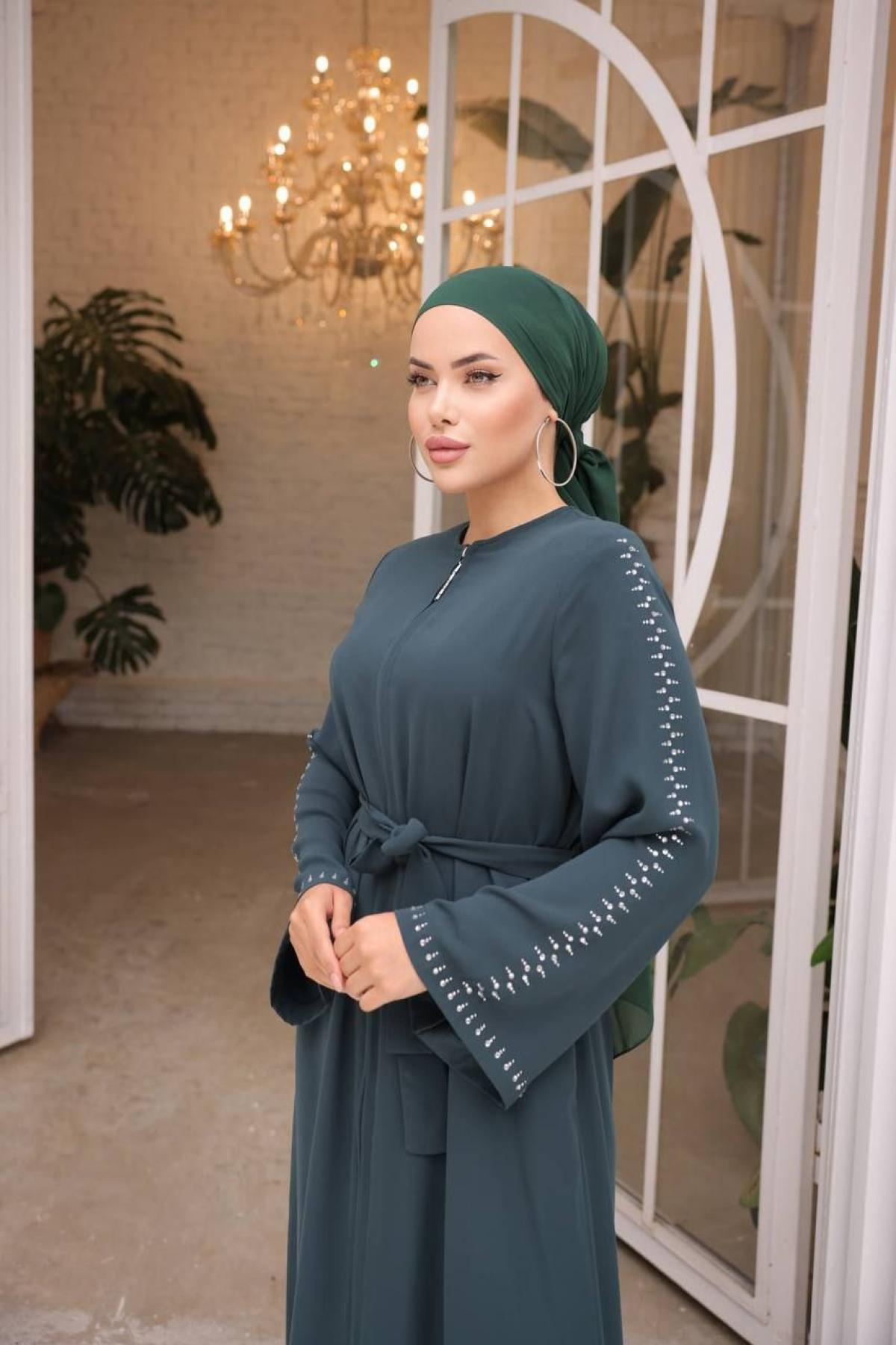 Women hijab maxi dress wholesale Blue color 697411