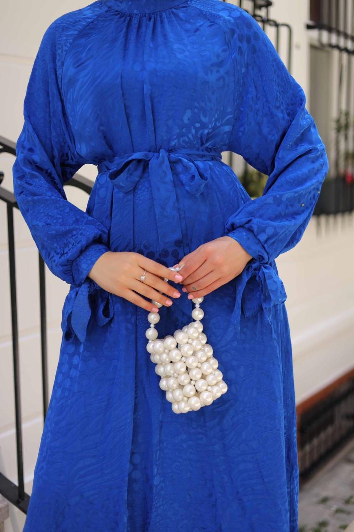 Women hijab maxi dress wholesale Blue color 695683