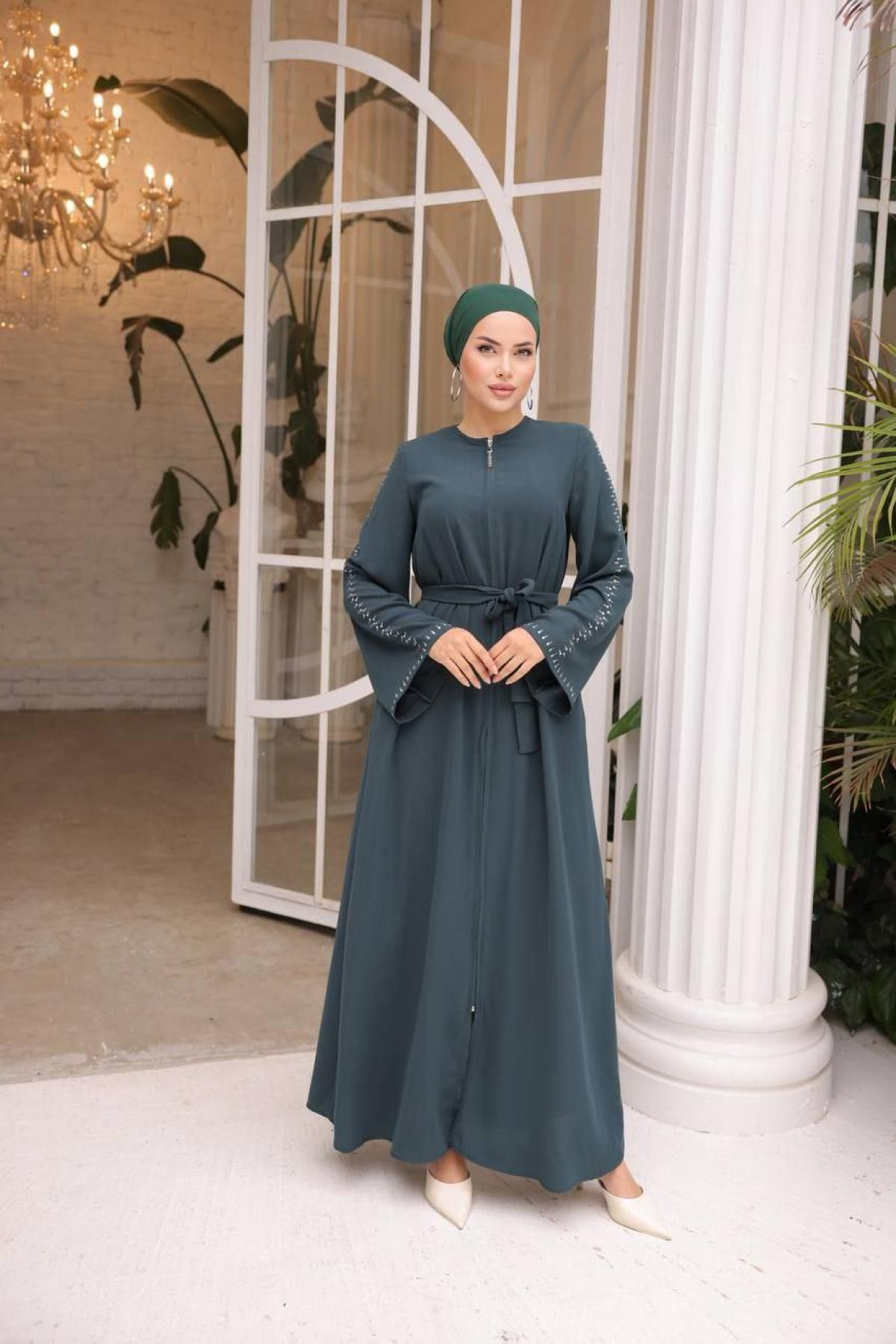 Women hijab maxi dress wholesale Blue color 697411