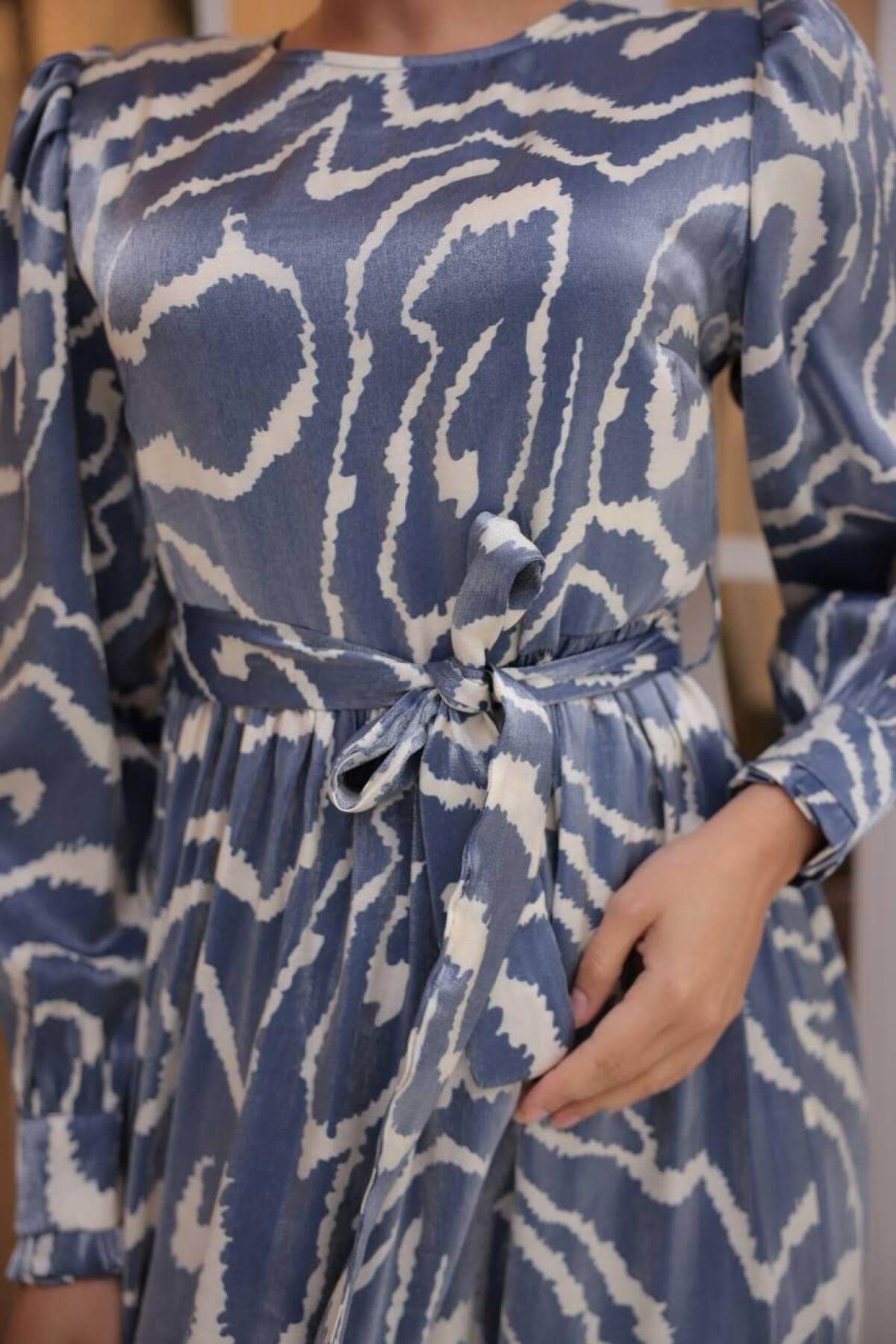 Women hijab maxi dress wholesale Blue color 697355