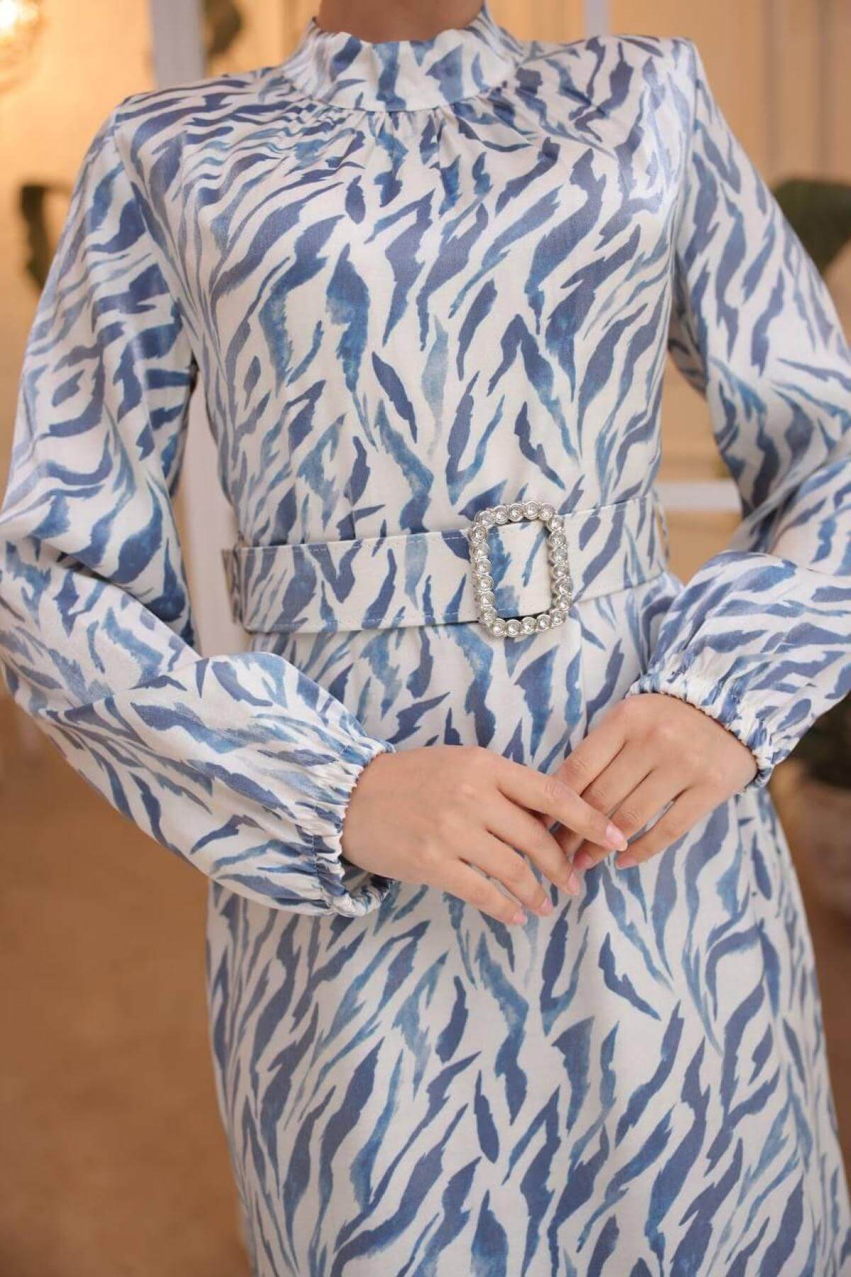 Women hijab maxi dress wholesale Blue color 697342