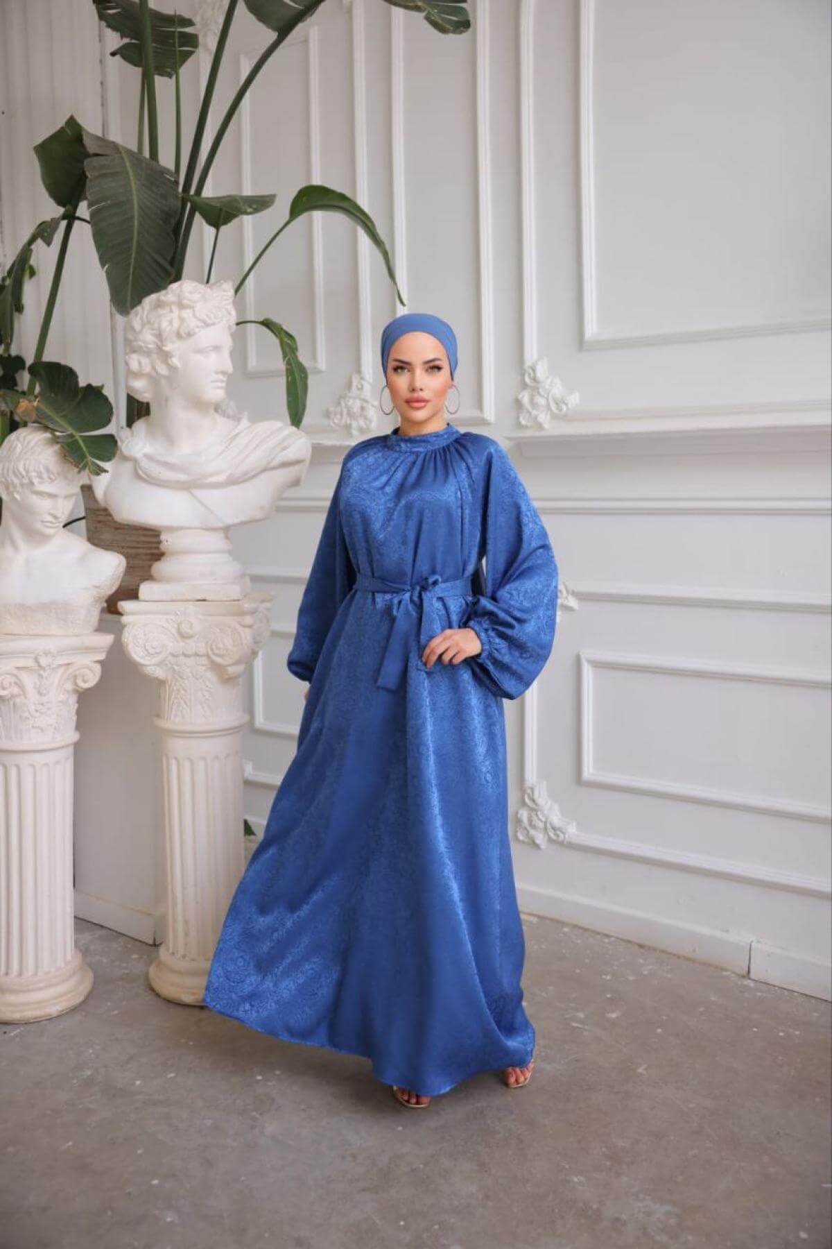 Women hijab maxi dress wholesale Blue color 697362