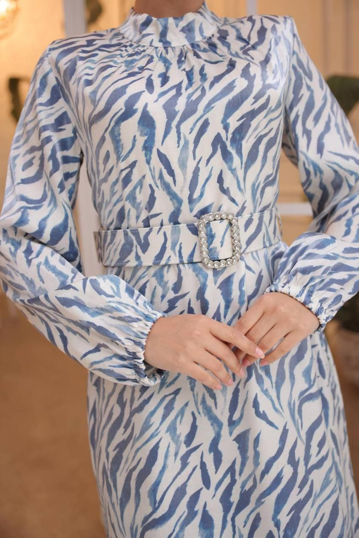 Women hijab maxi dress wholesale Blue color 697342