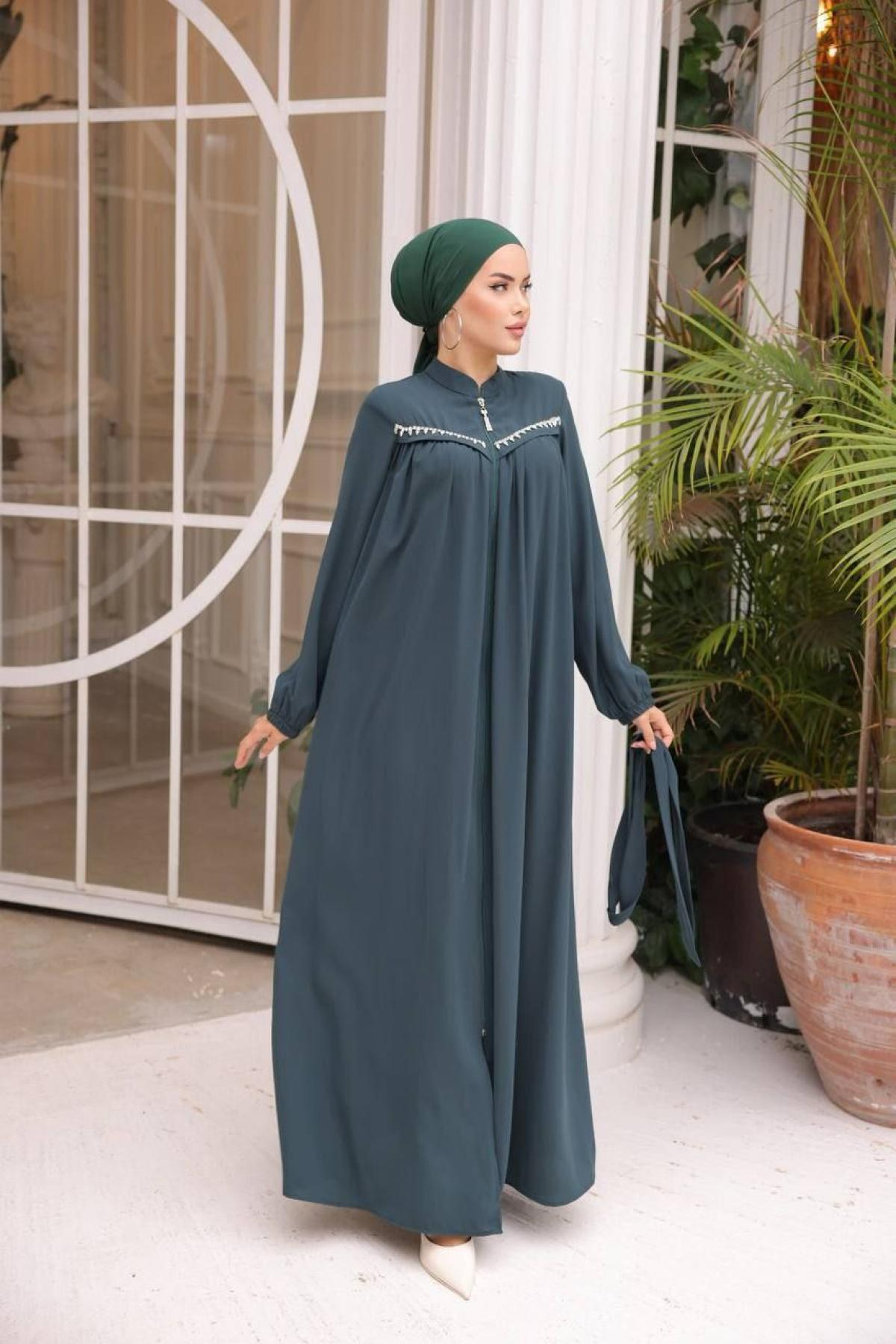 Women hijab maxi dress wholesale Blue color 697401