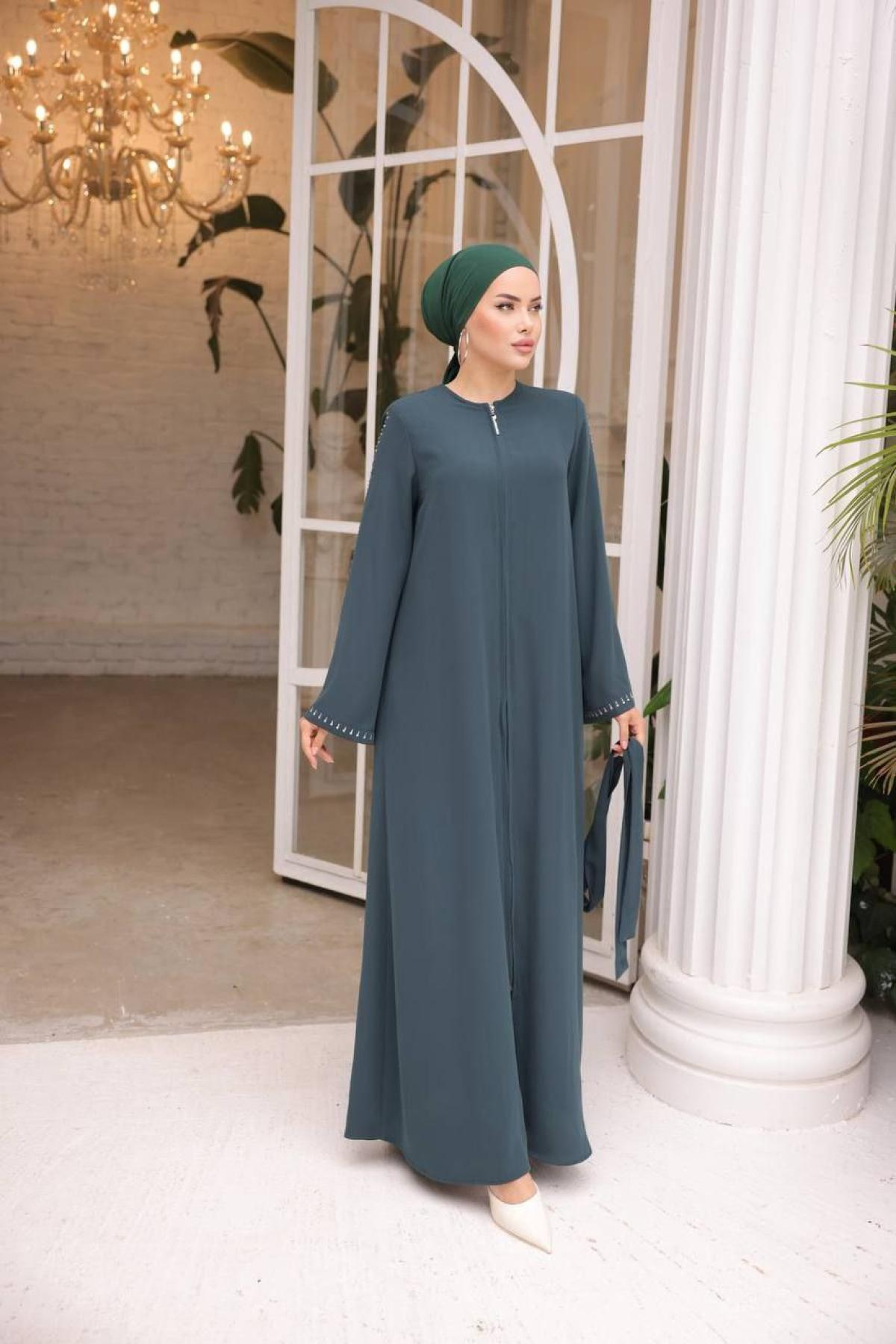 Women hijab maxi dress wholesale Blue color 697411