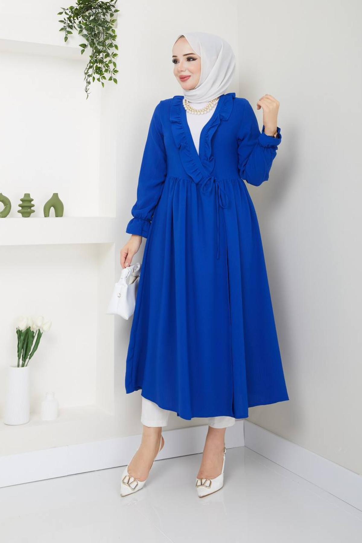 Women hijab maxi dress wholesale Blue color 695734