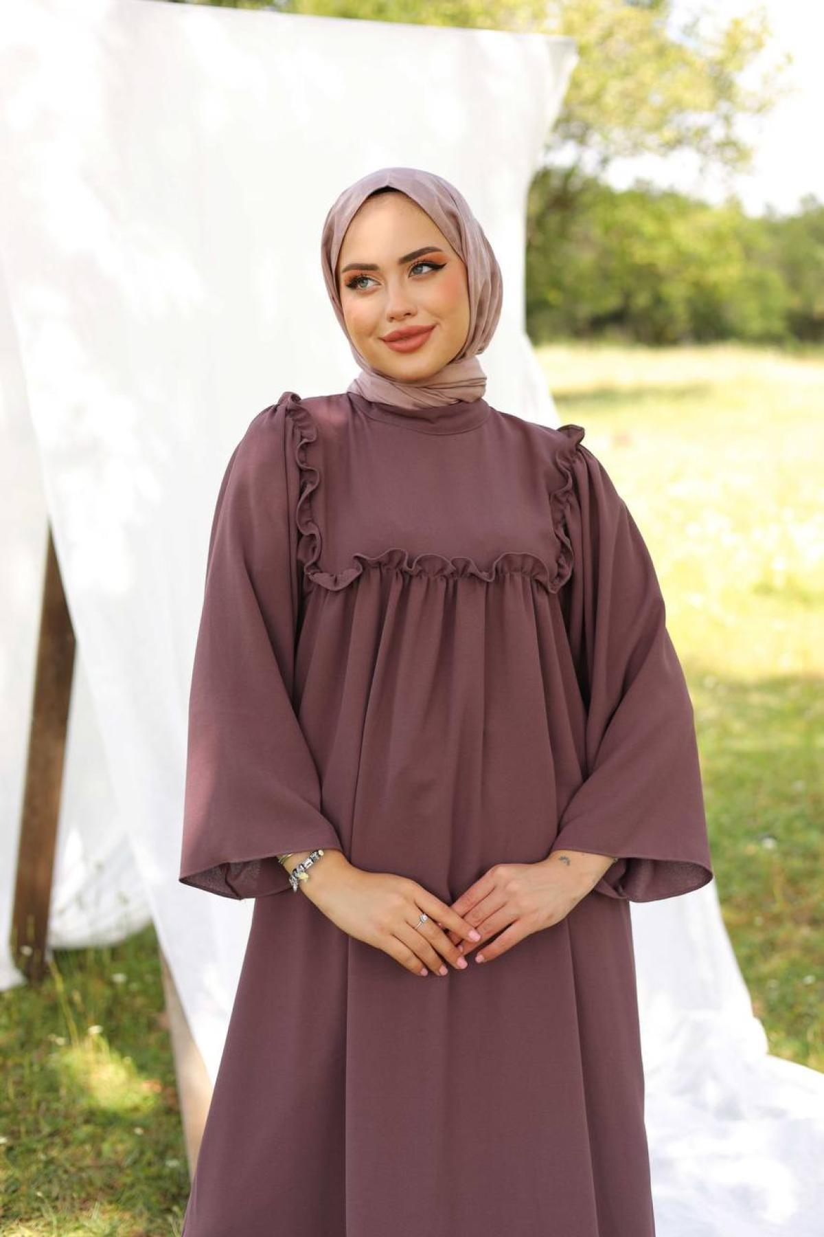 Women hijab maxi dress wholesale Blush color 695671