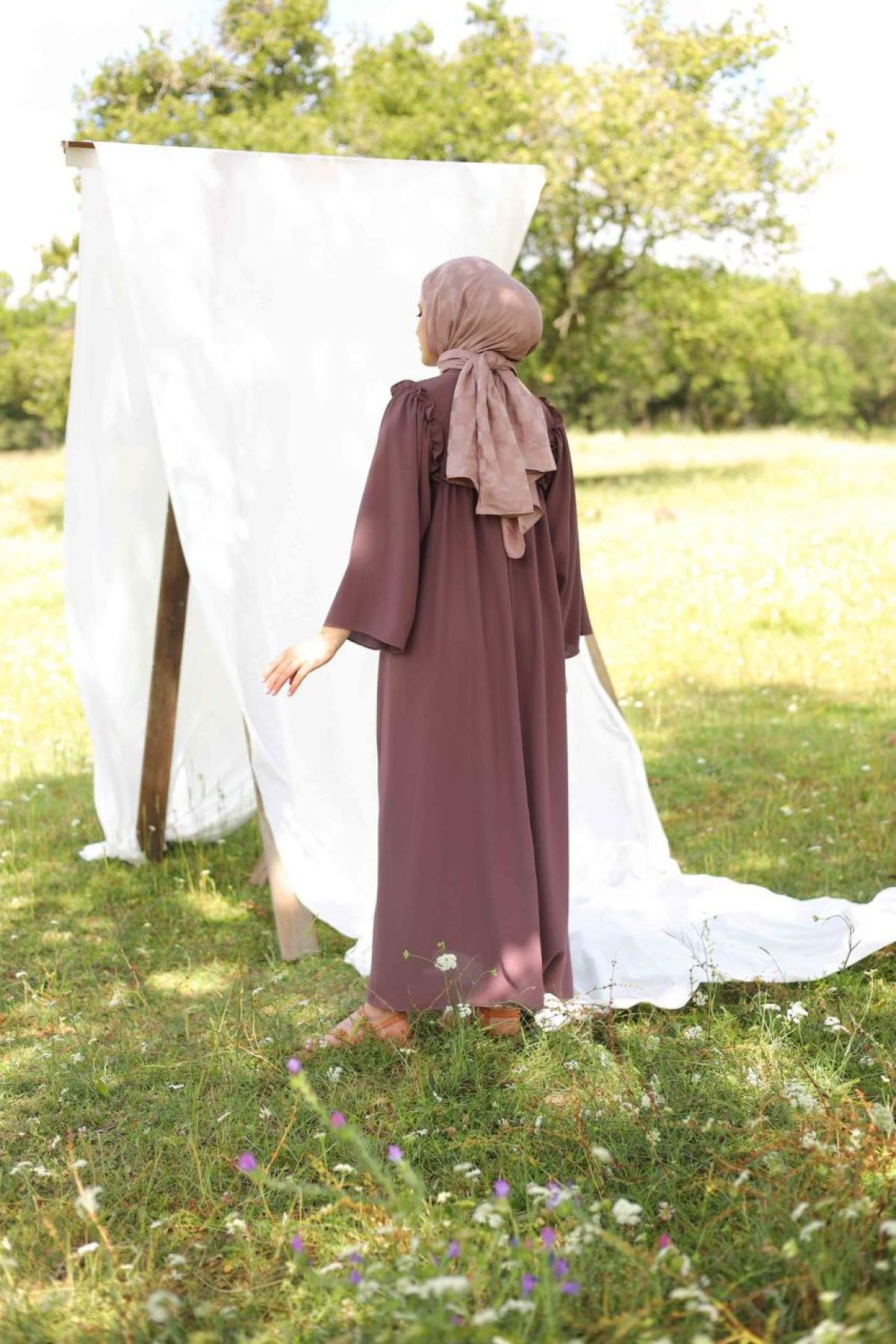Women hijab maxi dress wholesale Blush color 695671