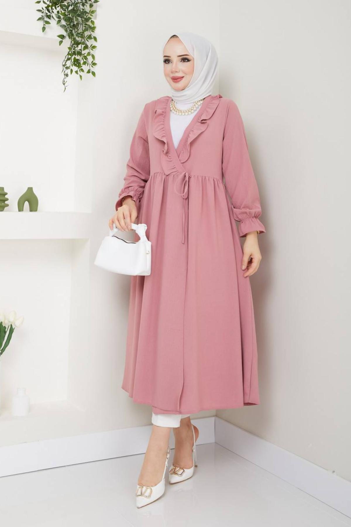 Women hijab maxi dress wholesale Blush color 695735