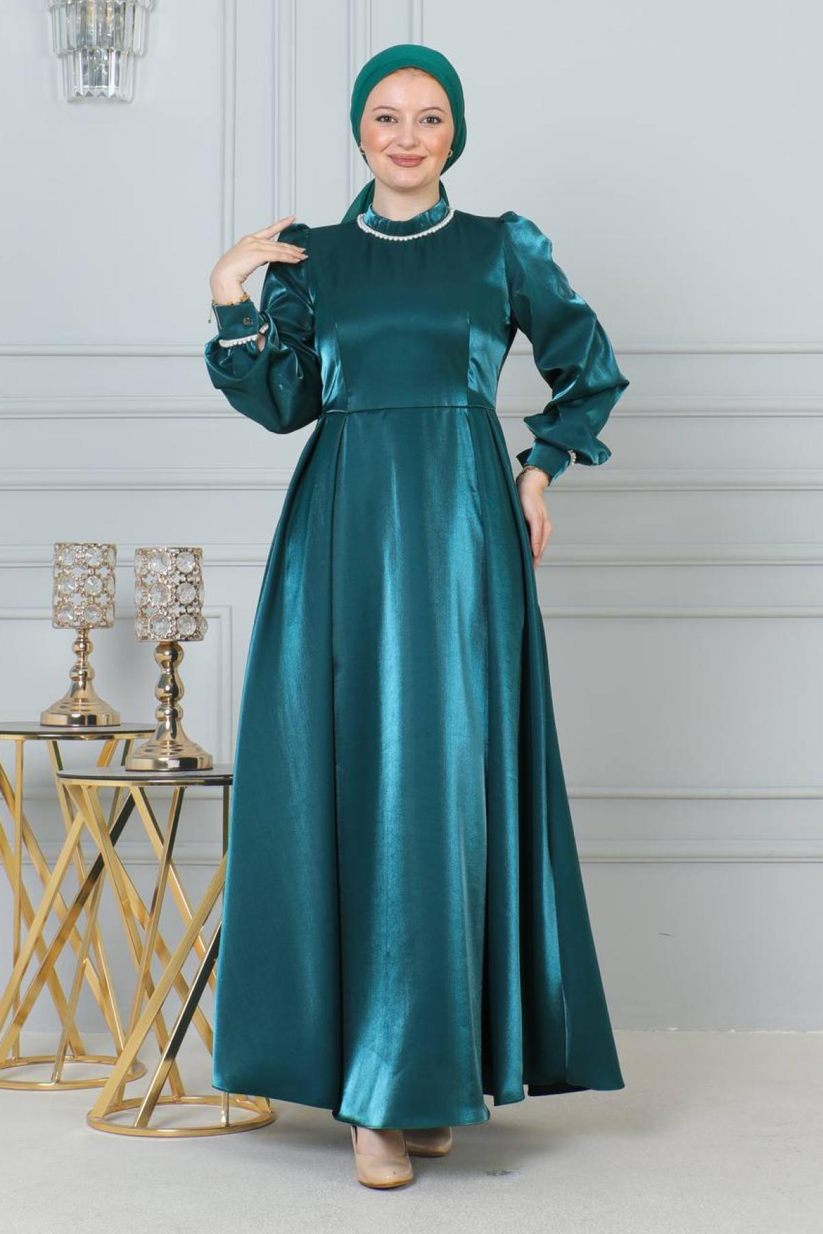 Women hijab maxi dress wholesale Dark Green color 696147