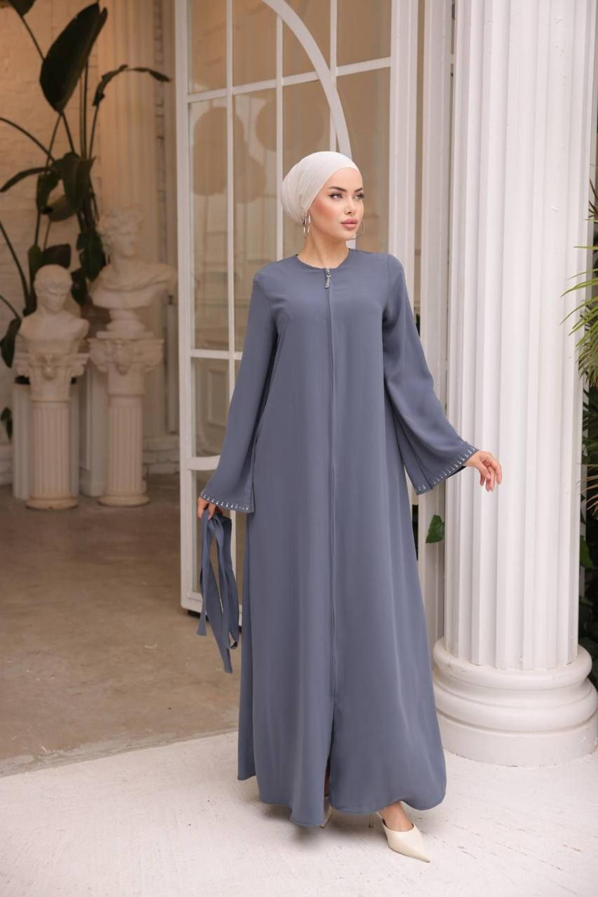 Women hijab maxi dress wholesale Gray color 697413