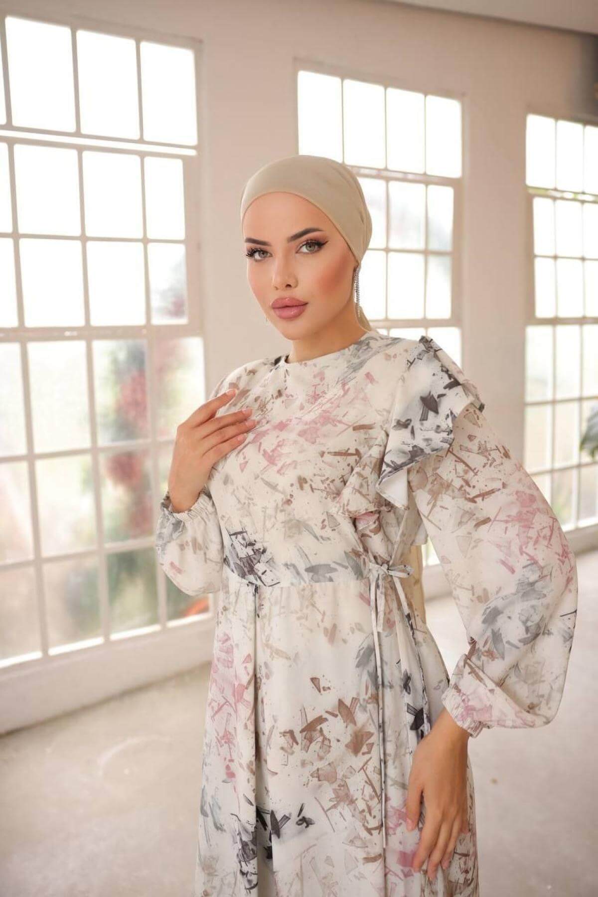 Women hijab maxi dress wholesale Gray color 697377