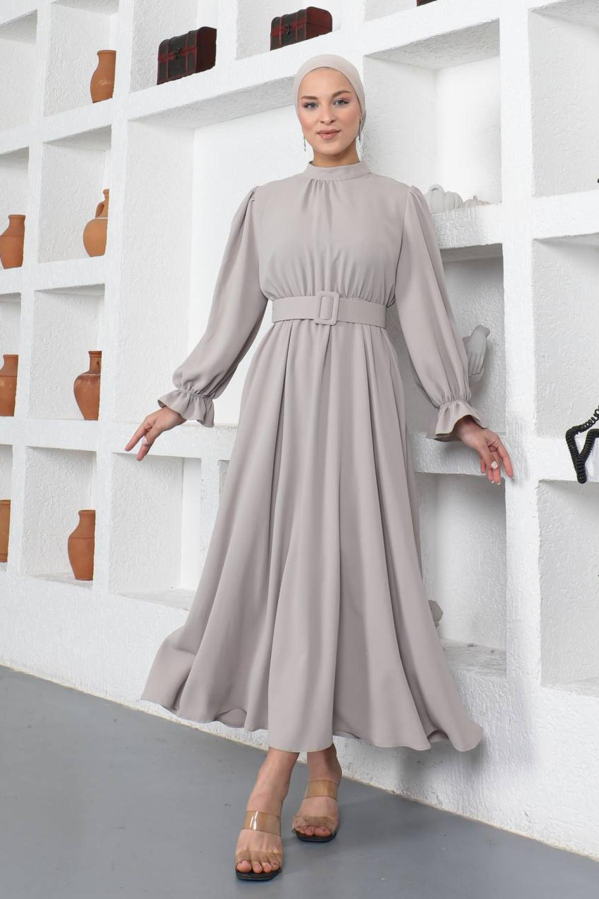 Women hijab maxi dress wholesale Gray color 696153
