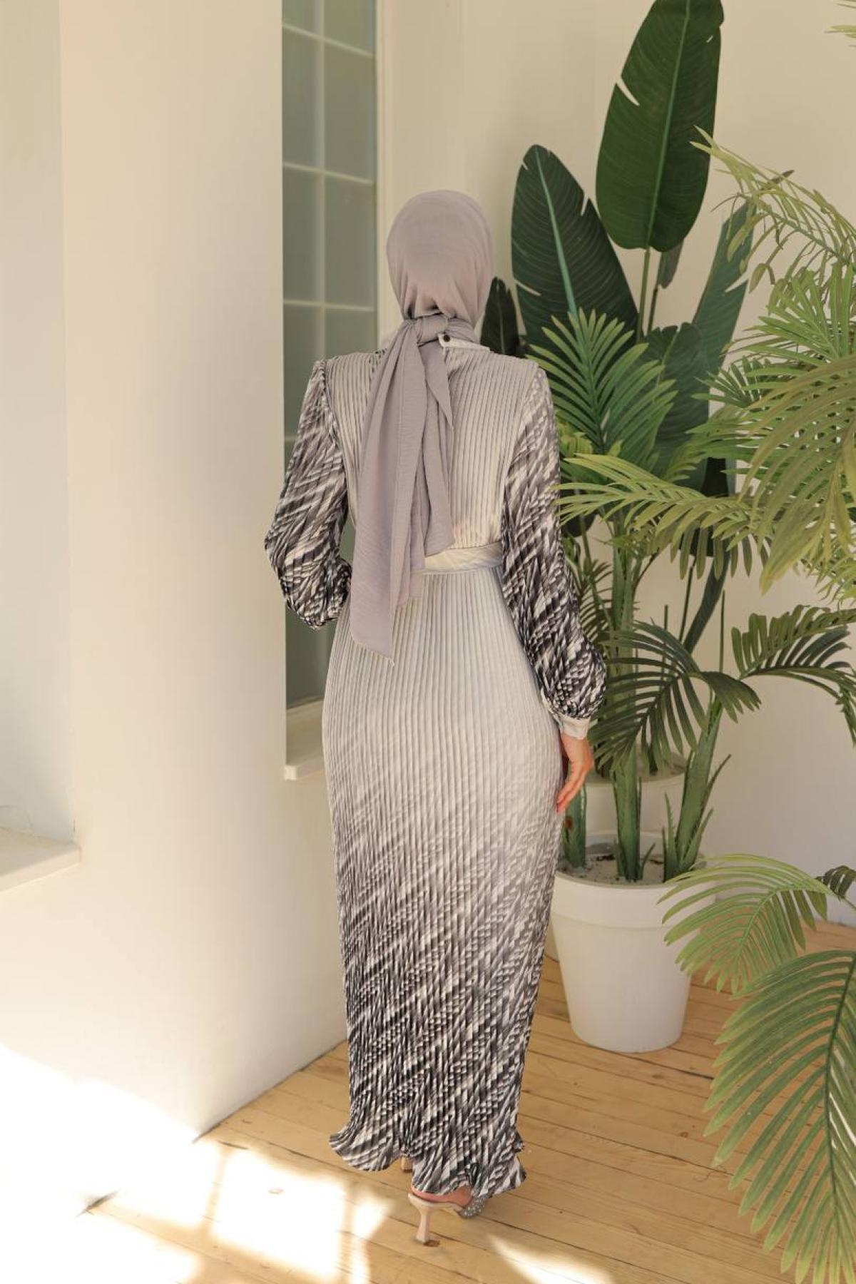Women hijab maxi dress wholesale Gray color 695984