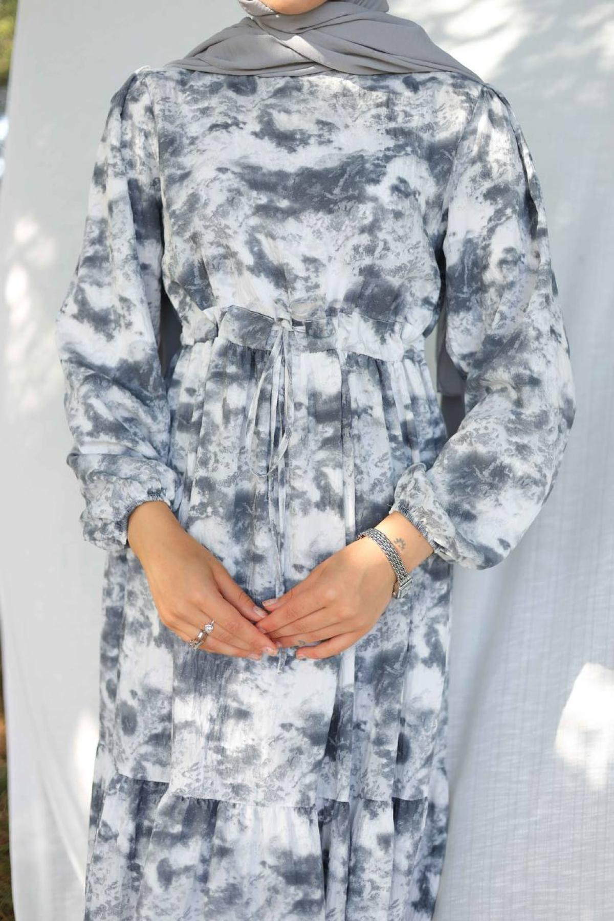 Women hijab maxi dress wholesale Gray color 695673