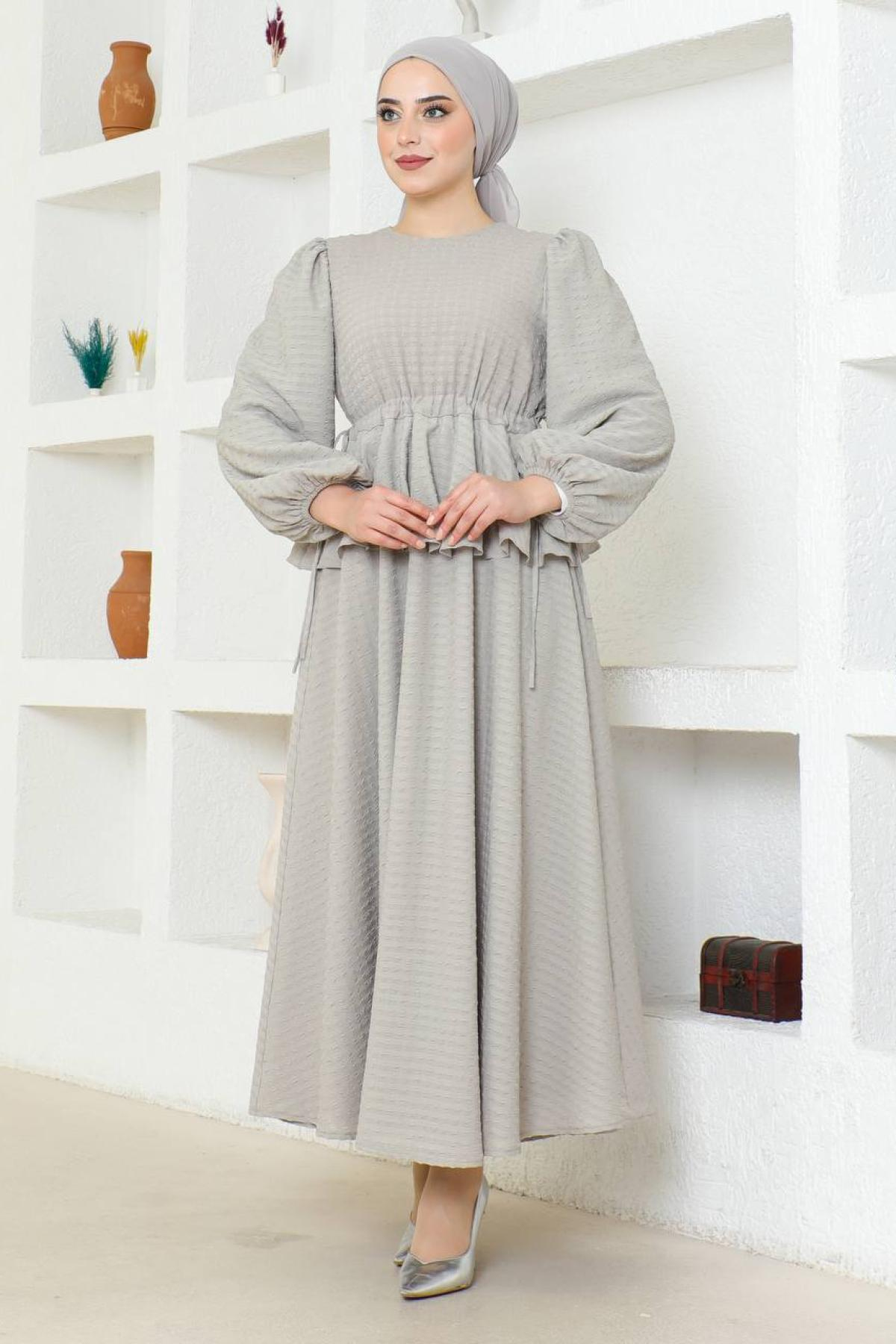 Women hijab maxi dress wholesale Gray color 695779