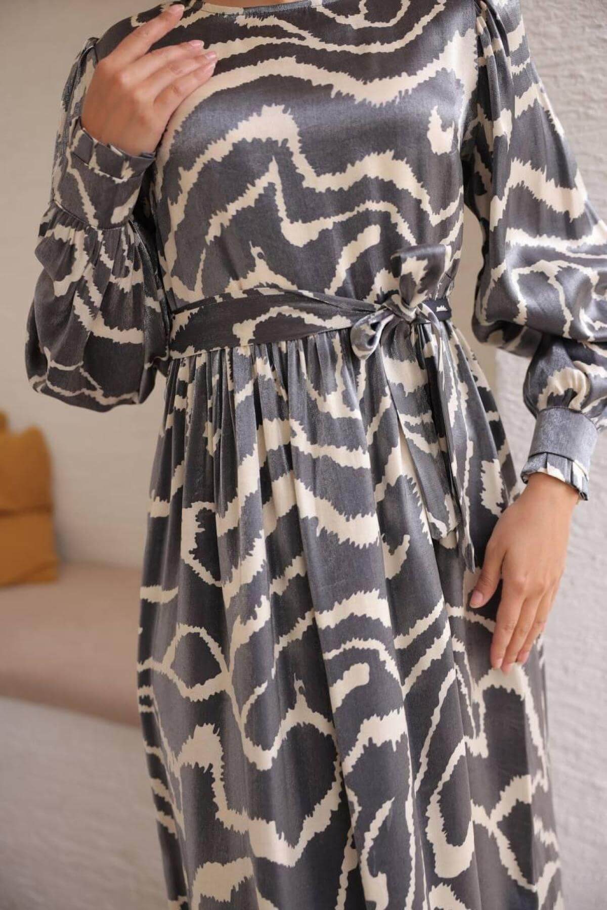 Women hijab maxi dress wholesale Gray color 697359