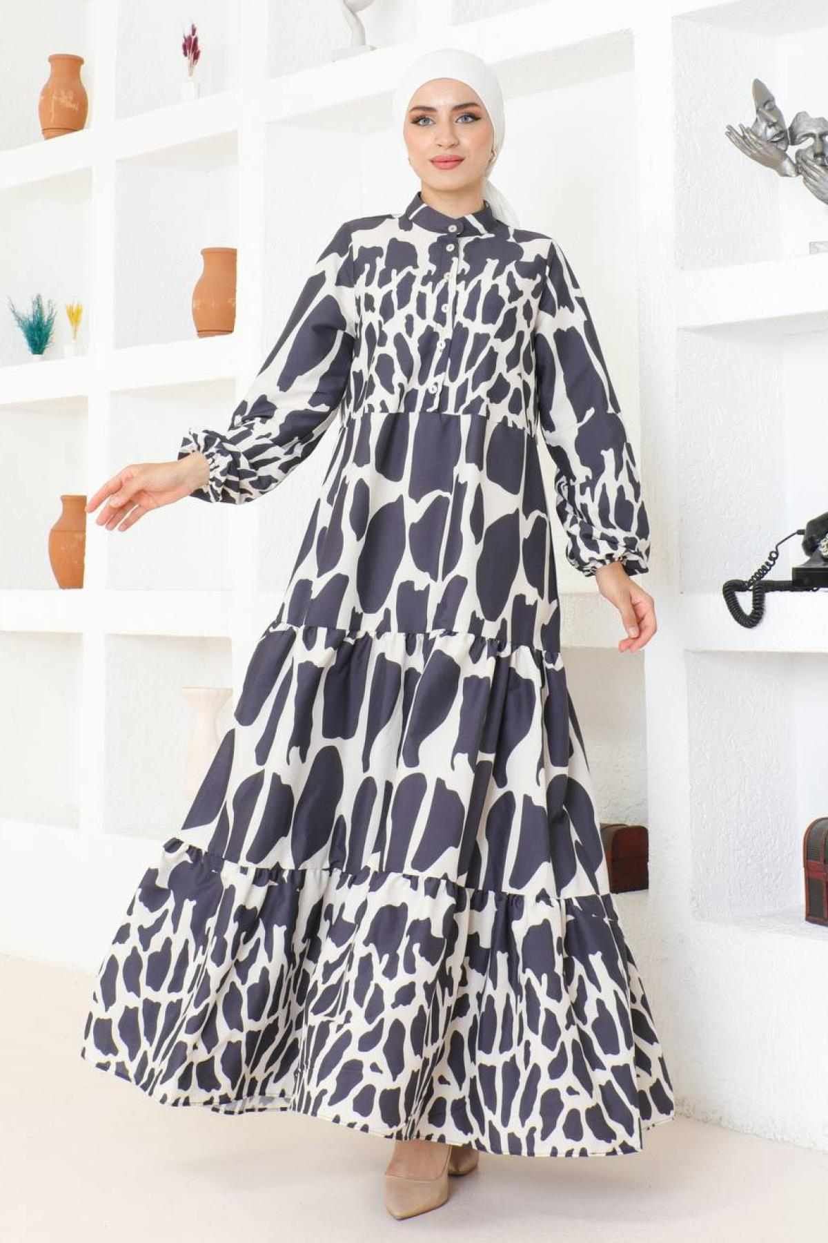 Women hijab maxi dress wholesale Gray color 696152