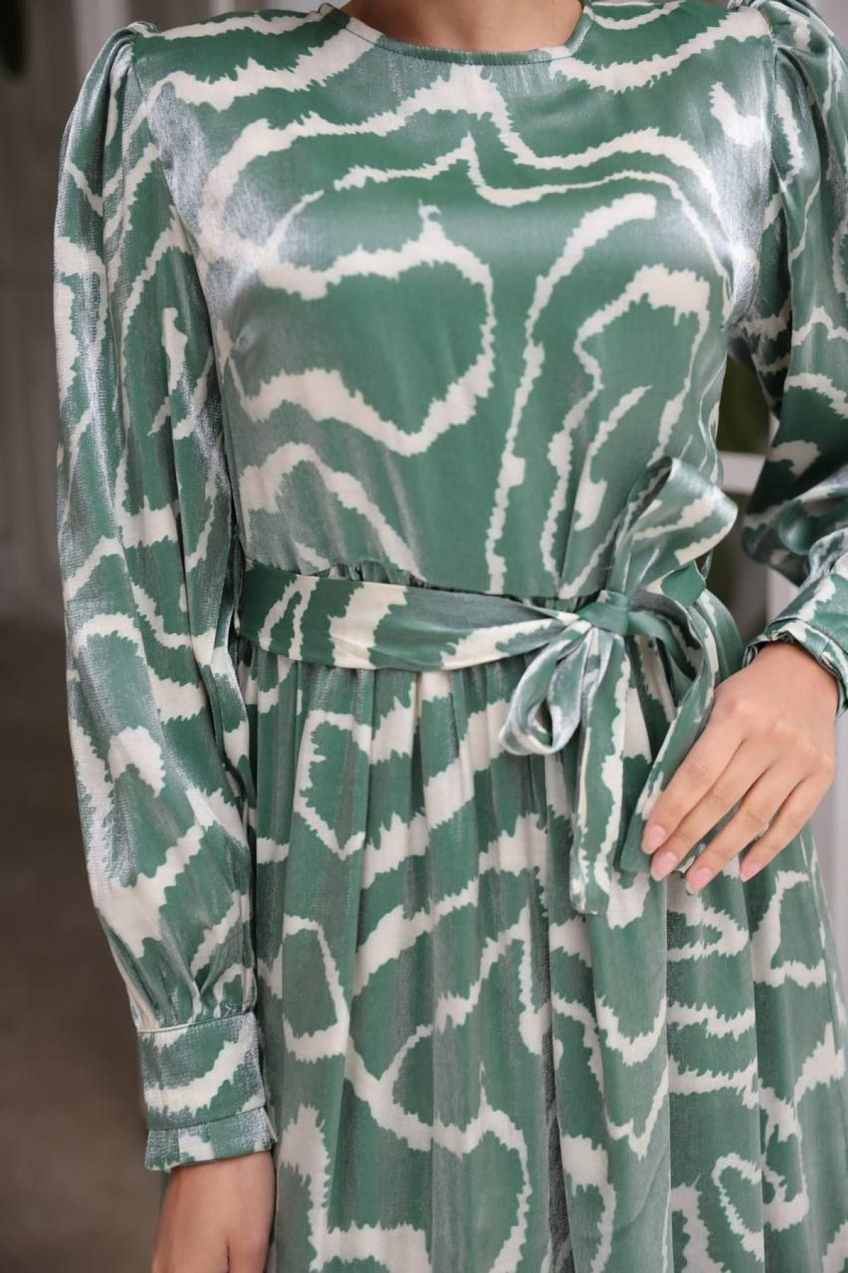 Women hijab maxi dress wholesale Green color 697356