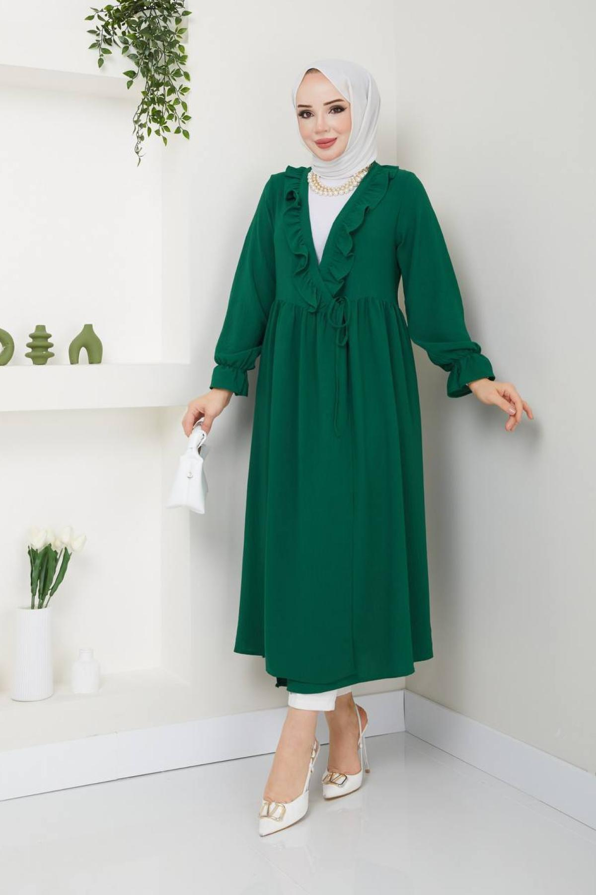 Women hijab maxi dress wholesale Green color 695730