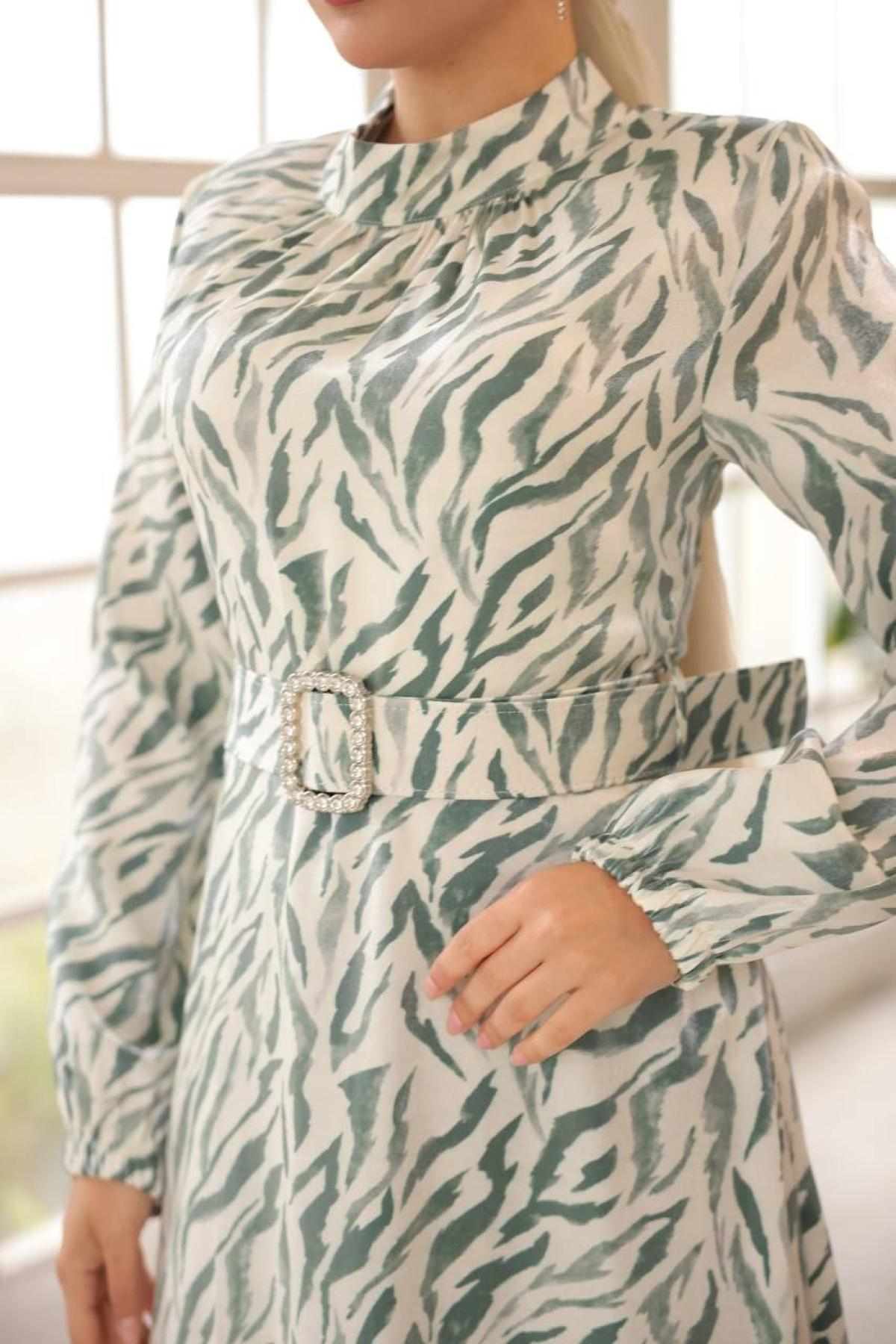 Women hijab maxi dress wholesale Green color 697343