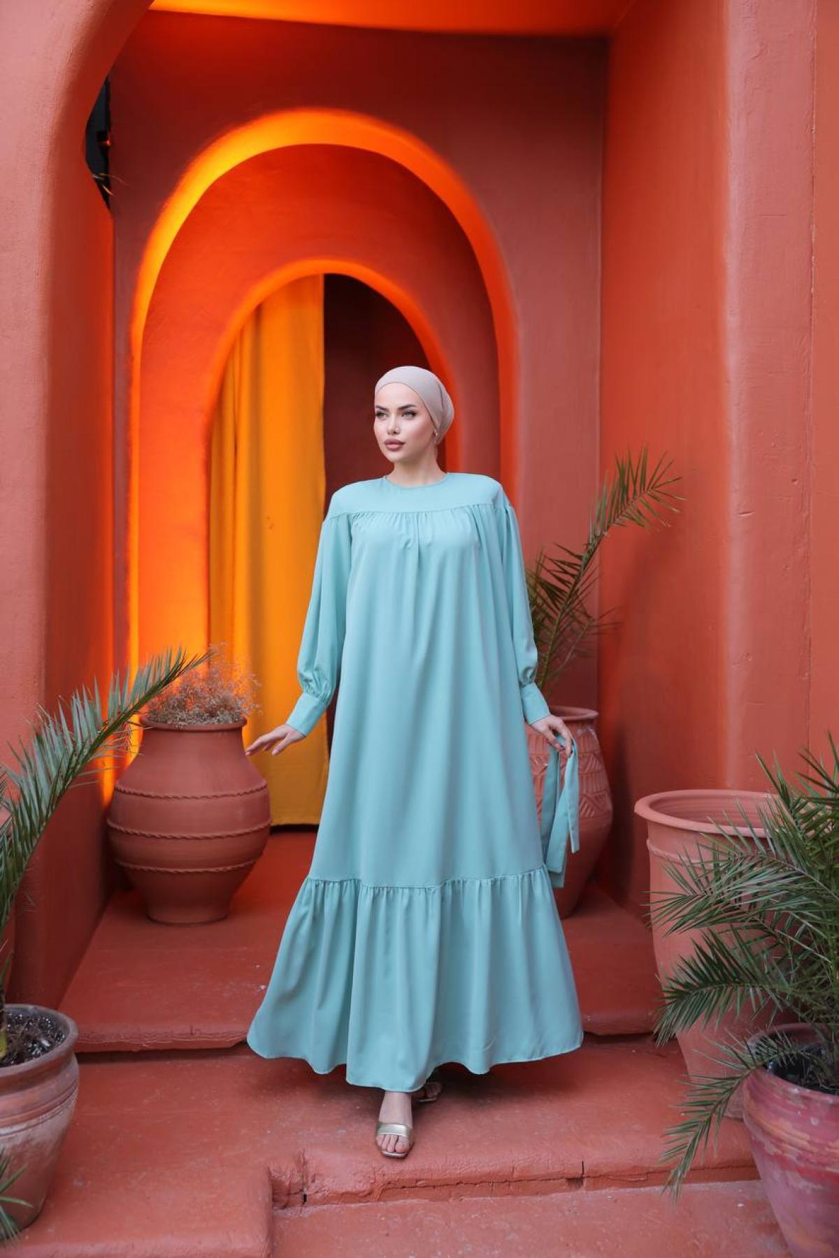 Women hijab maxi dress wholesale Light Blue color 695832