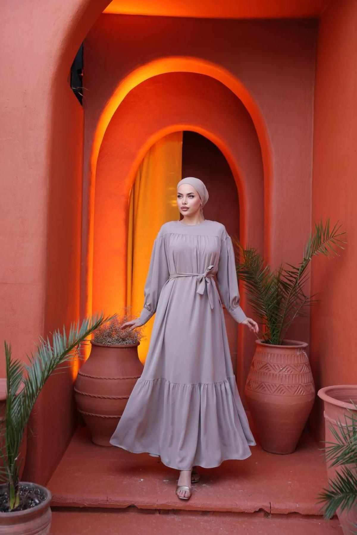 Women hijab maxi dress wholesale Light purple color 697392