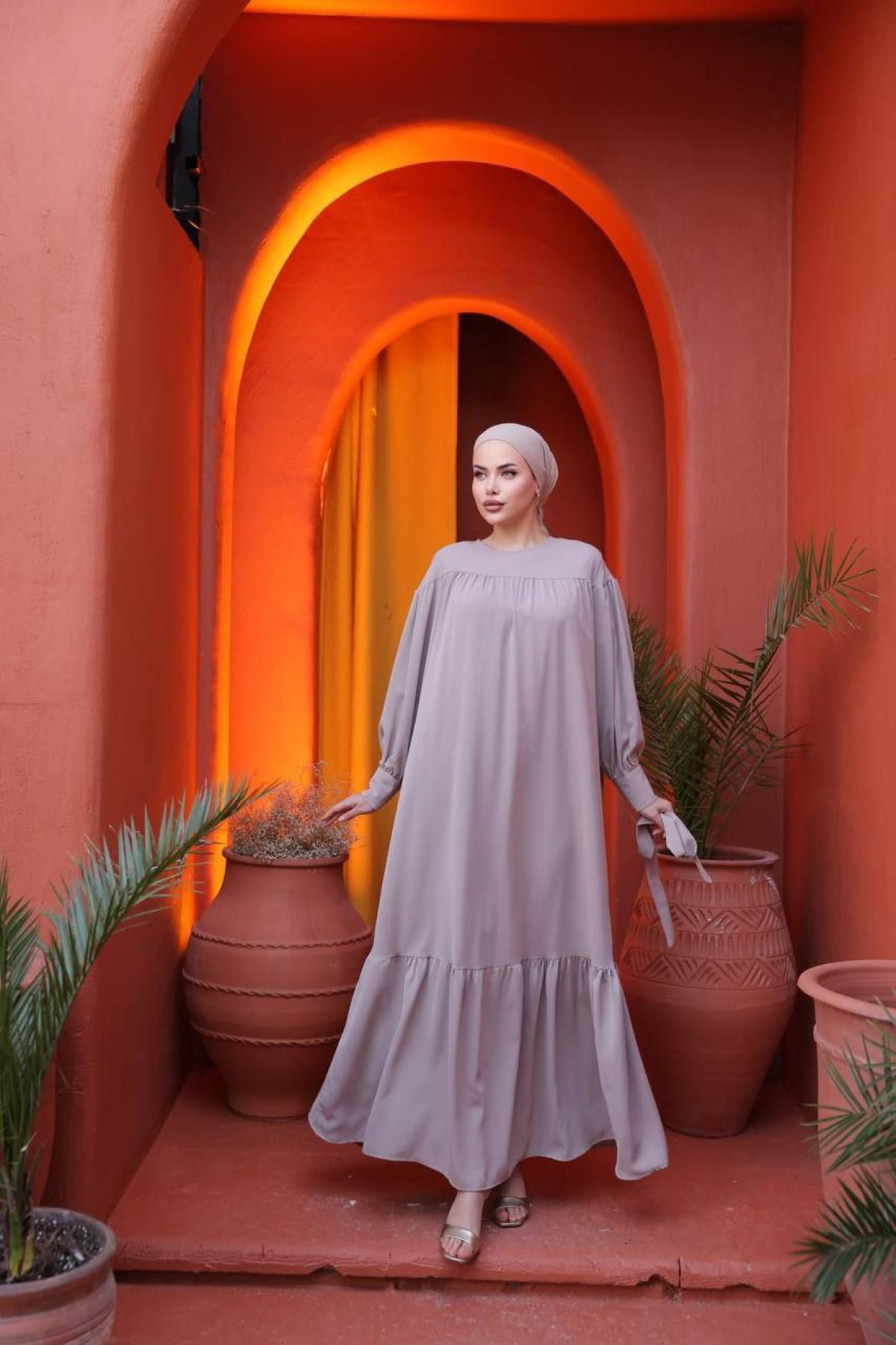Women hijab maxi dress wholesale Light purple color 697392