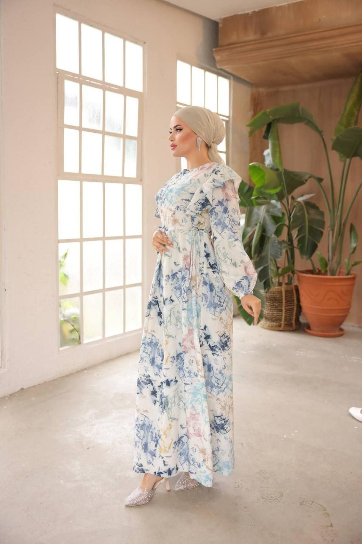 Women hijab maxi dress wholesale Multi color 697375