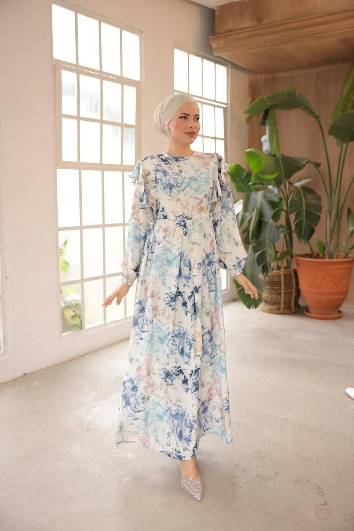 Women hijab maxi dress wholesale Multi color 697375