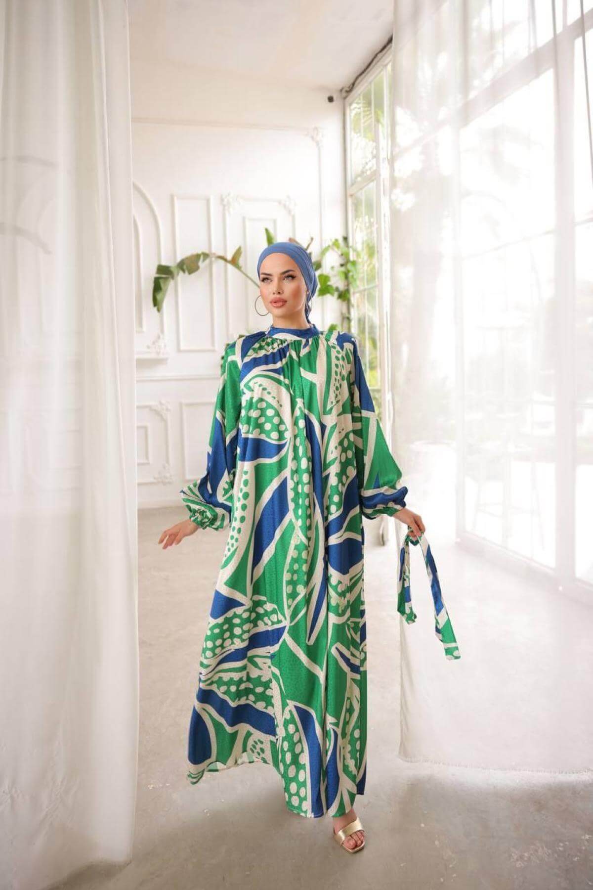 Women hijab maxi dress wholesale Multi color 697349