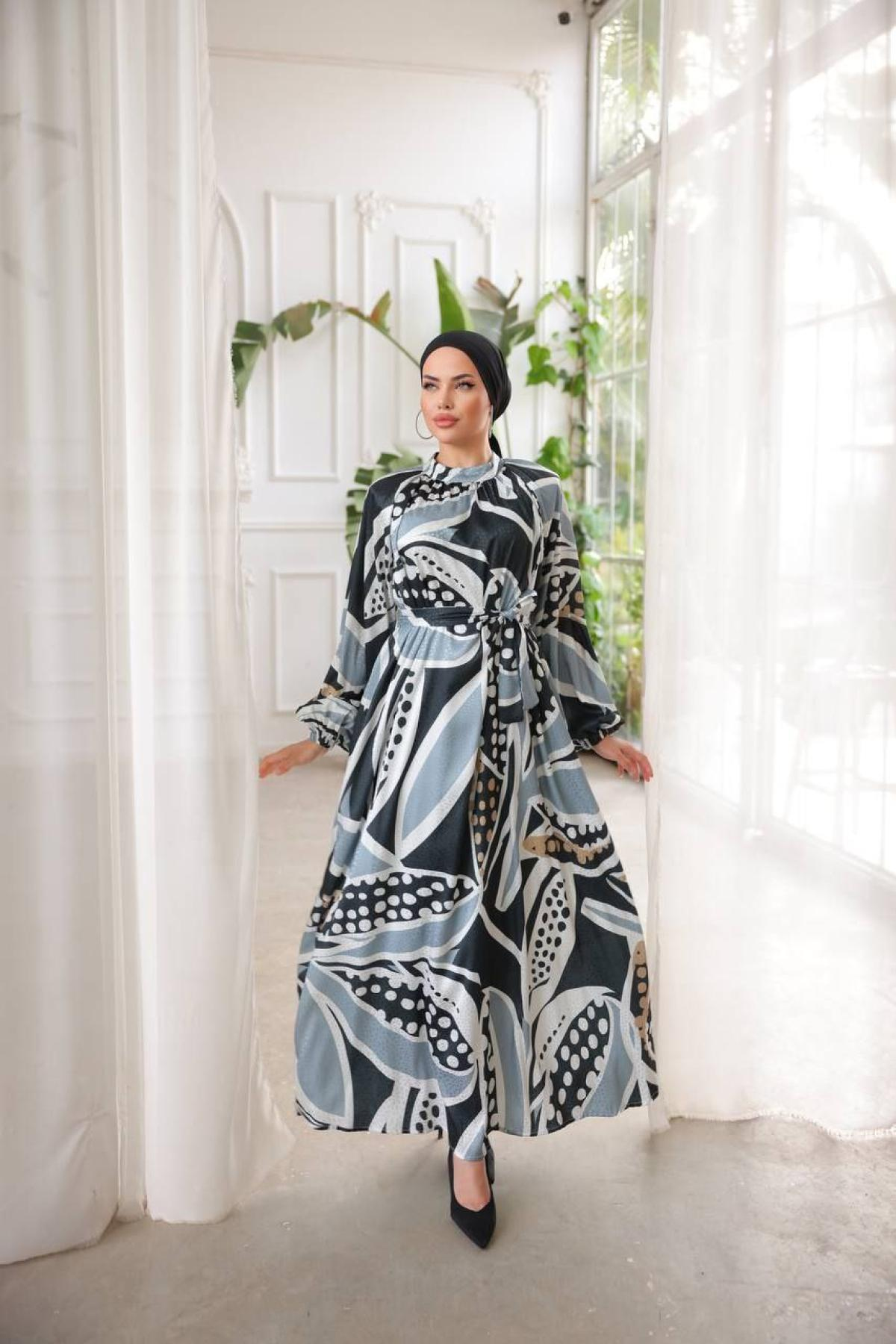 Women hijab maxi dress wholesale Multi color 697354