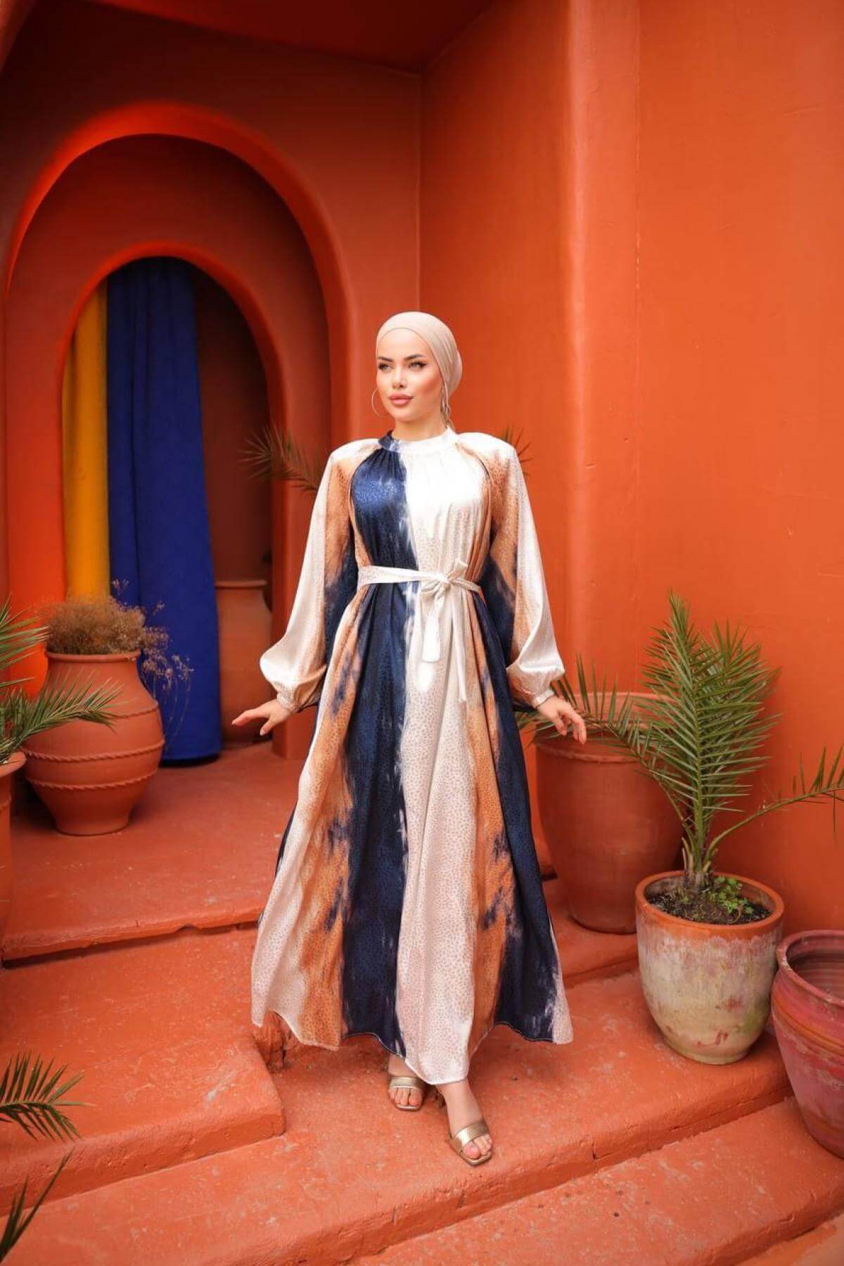 Women hijab maxi dress wholesale Multi color 697328