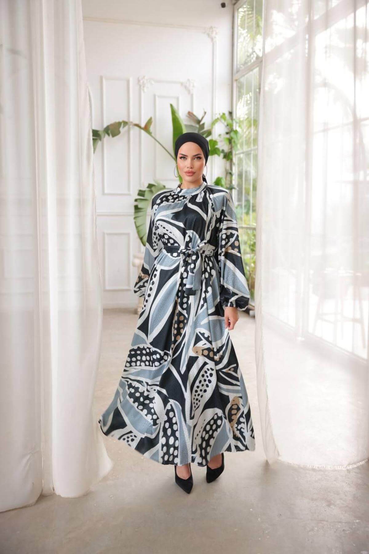 Women hijab maxi dress wholesale Multi color 697354