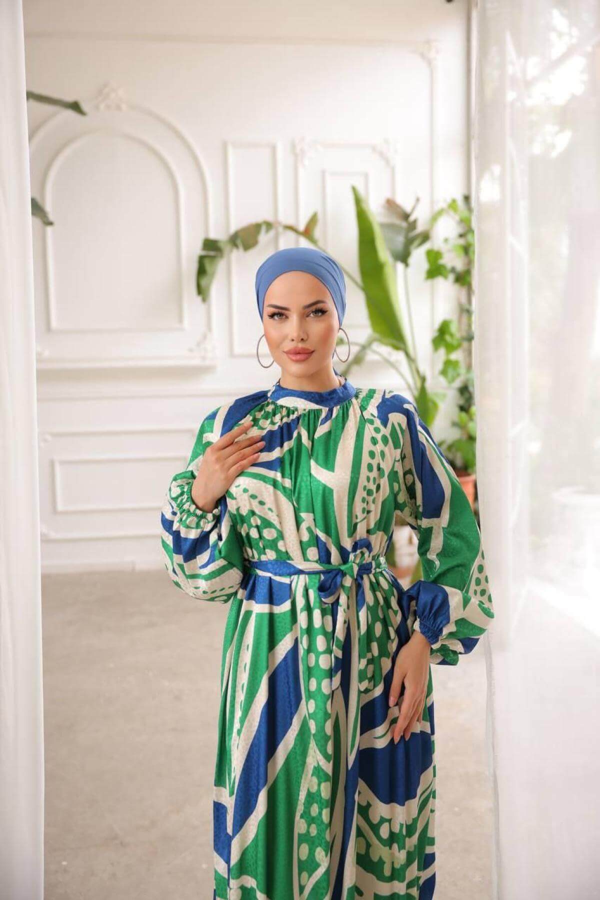 Women hijab maxi dress wholesale Multi color 697349
