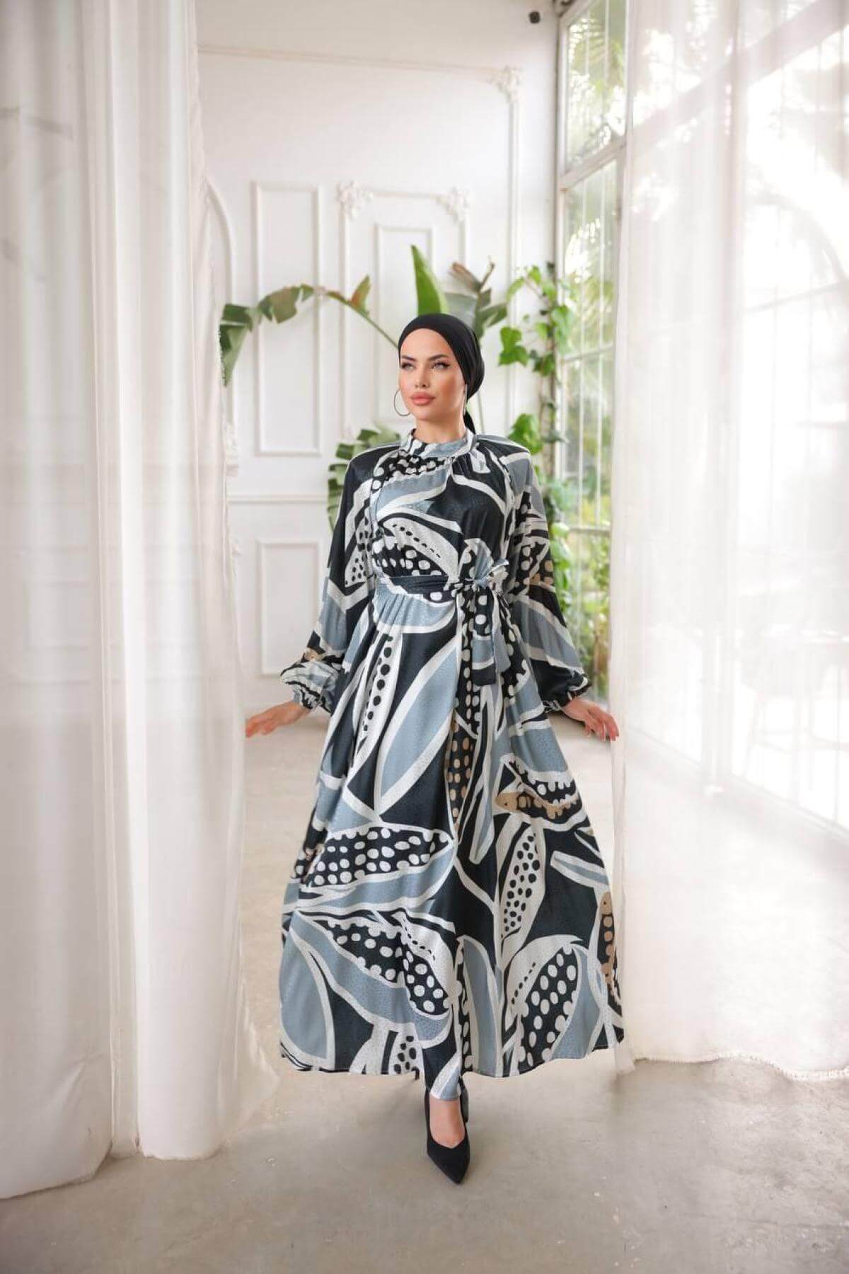 Women hijab maxi dress wholesale Multi color 697354